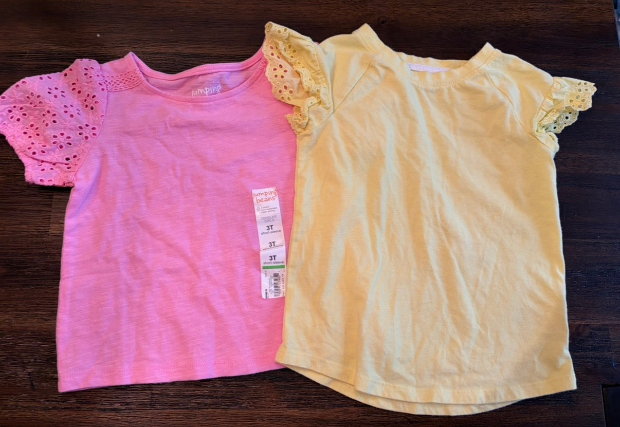 Seller 22 set of two 3t shirts with eyelet sleeves