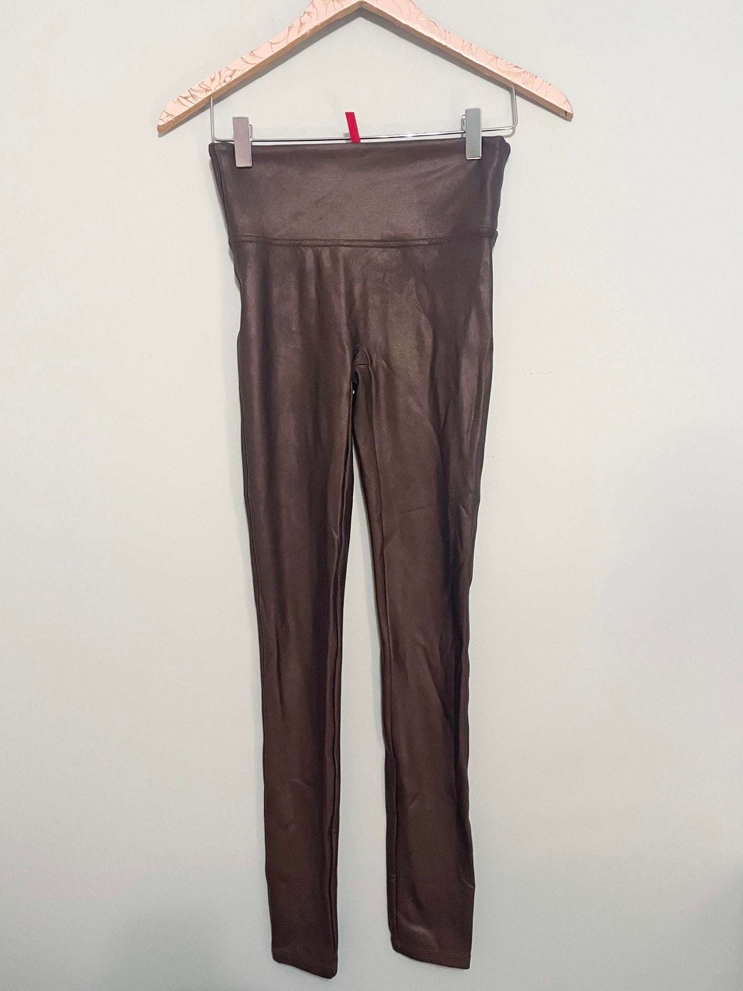 #118 | Size S | Spanx Women's Brown Faux Leather Leggings