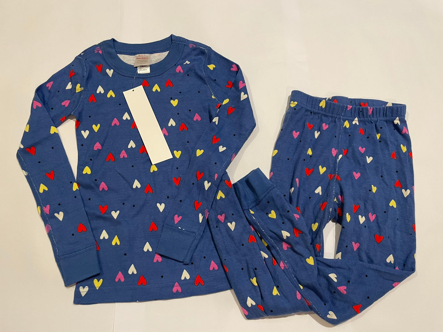 #126 Hanna Andersson 120 (6-7) LJ Blue Hearts Jammies NEW