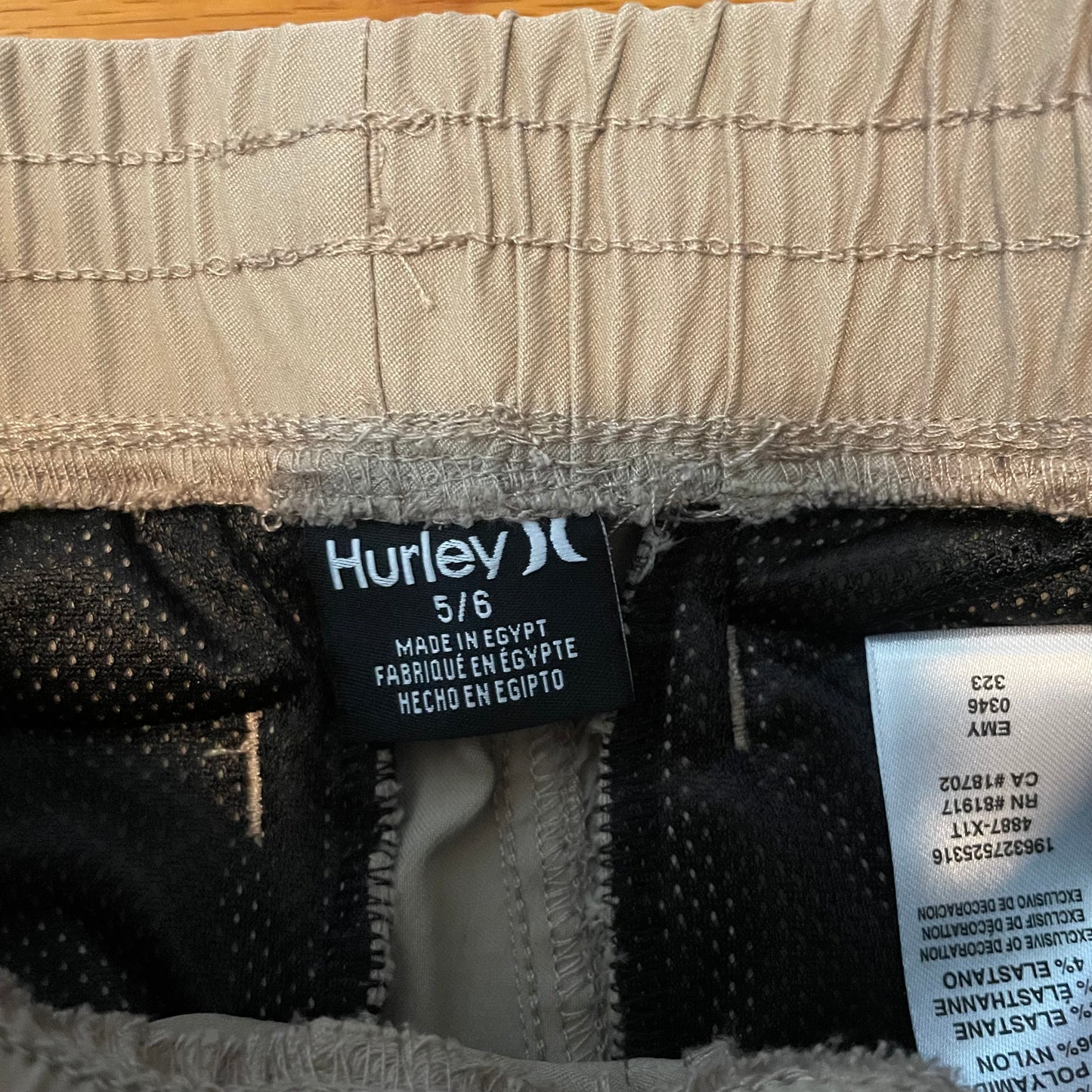 #116 Boys 5/6 Hurley khaki joggers