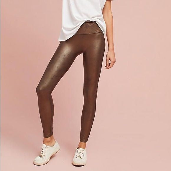 #118 | Size S | Spanx Women's Brown Faux Leather Leggings