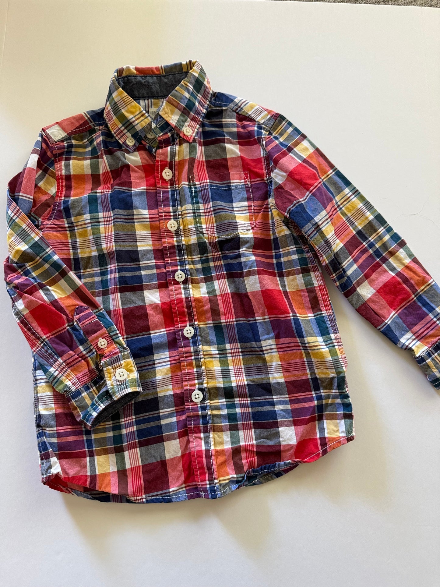 #92 boys 3 t Gymboree plaid button up long shirt