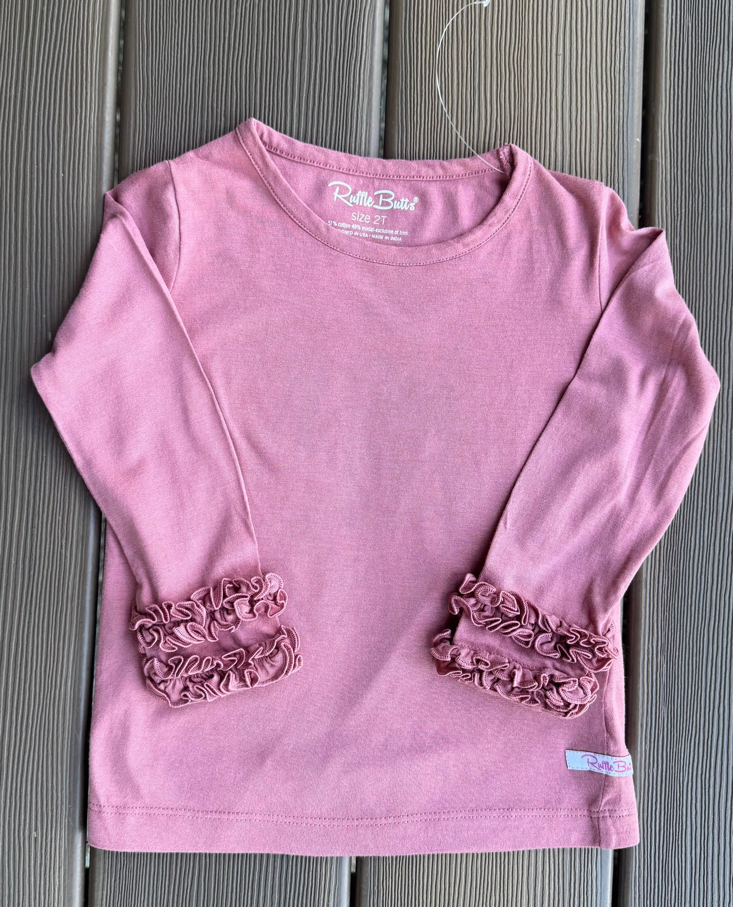 Seller #172 REDUCED Ruffle Butts Girls Rose Pink Long Sleeve Top Size 2T NEW