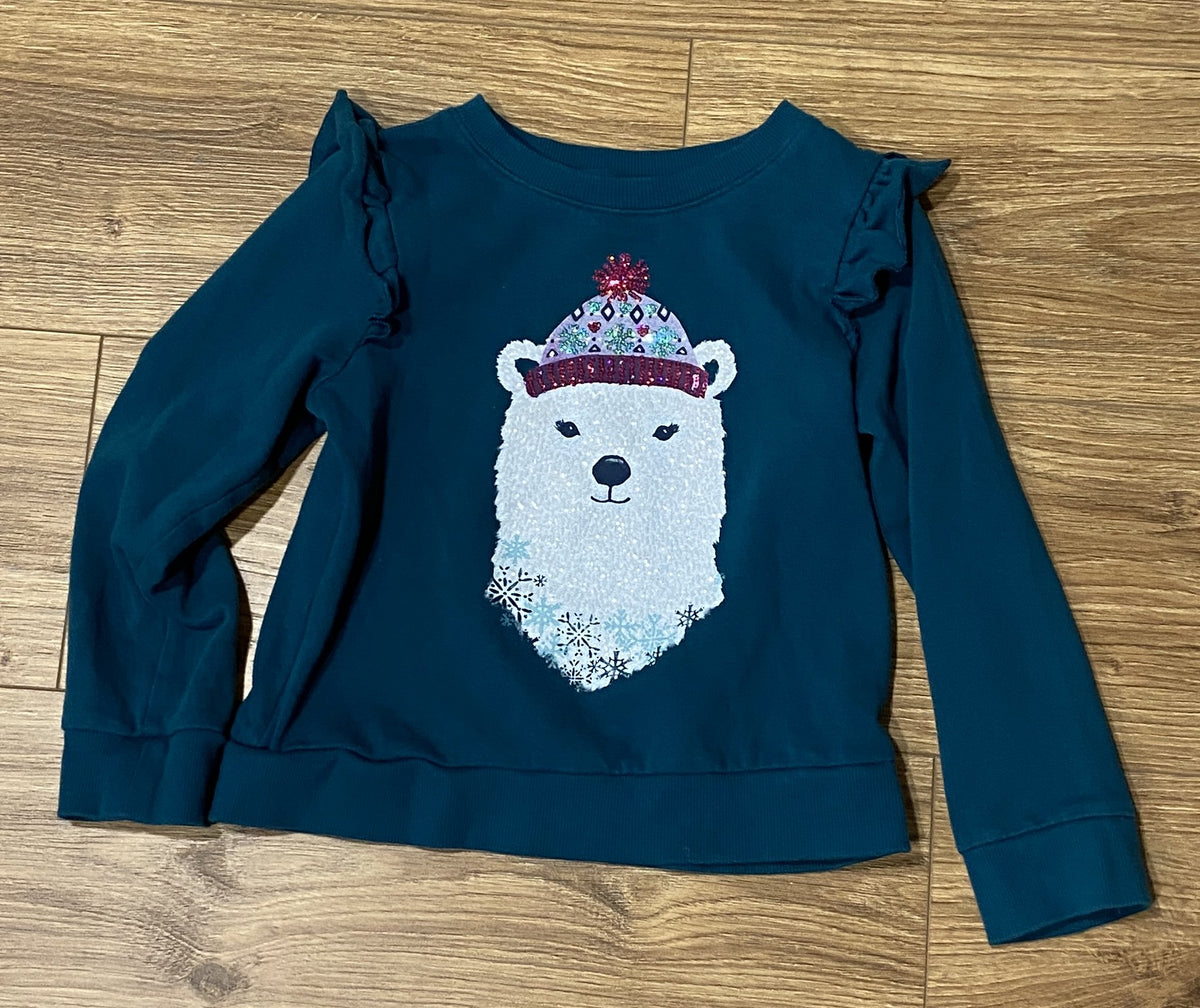 Seller #100 Girls Size 6 Jumping Beans Softest Fleece Winter Polar Bear Sweatshirt