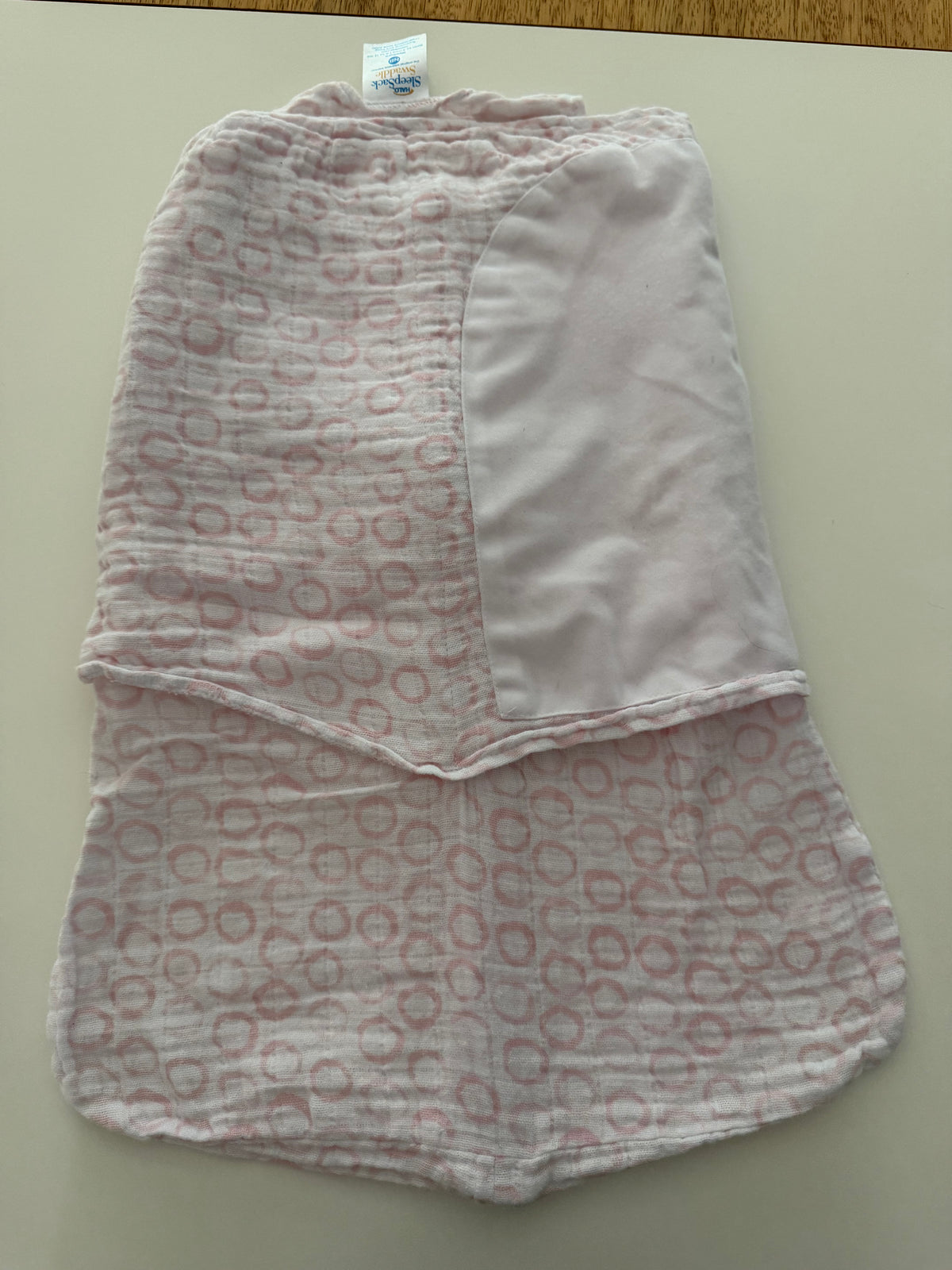 #117, Size newborn, Halo pink Sleep Sack Swaddle, VGUC