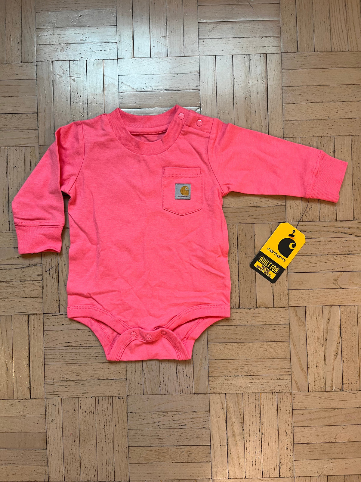 #195 NWT Girls 3 month Carhartt Pink Long-Sleeved onesie/bodysuit