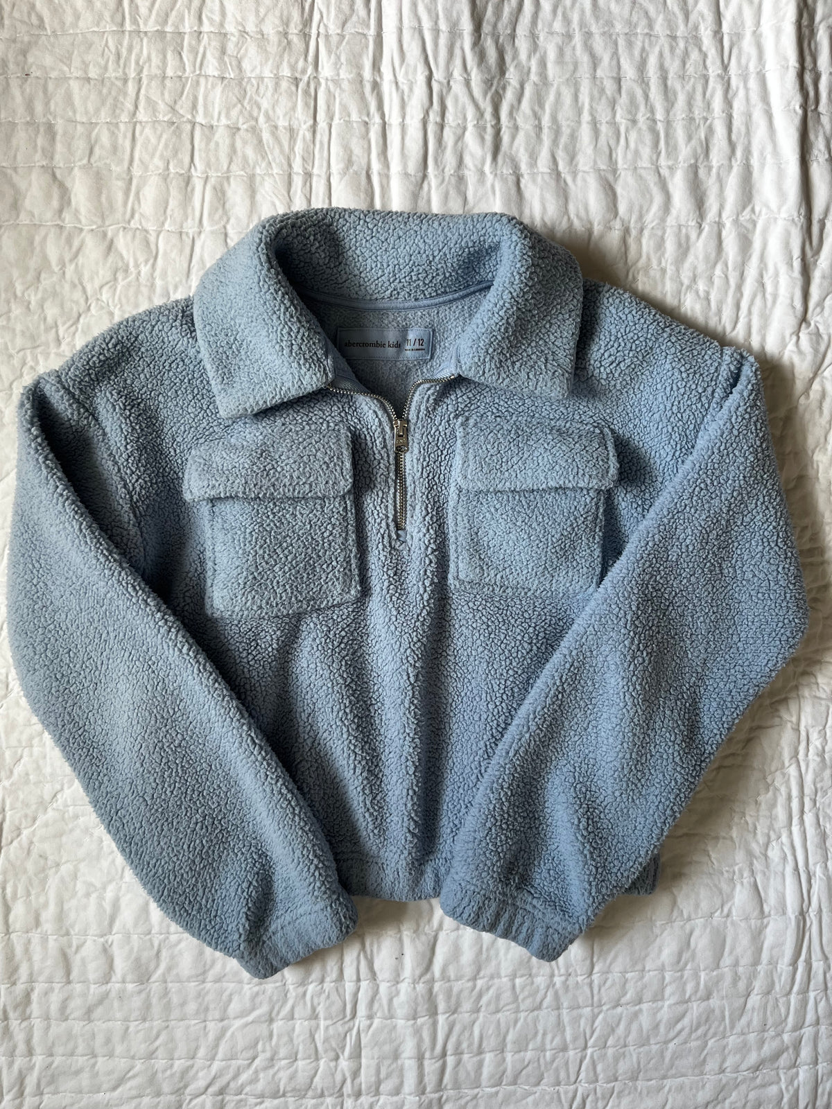 Seller #165 Girls Abercrombie Kids Blue Sherpa Pullover Size 11-12
