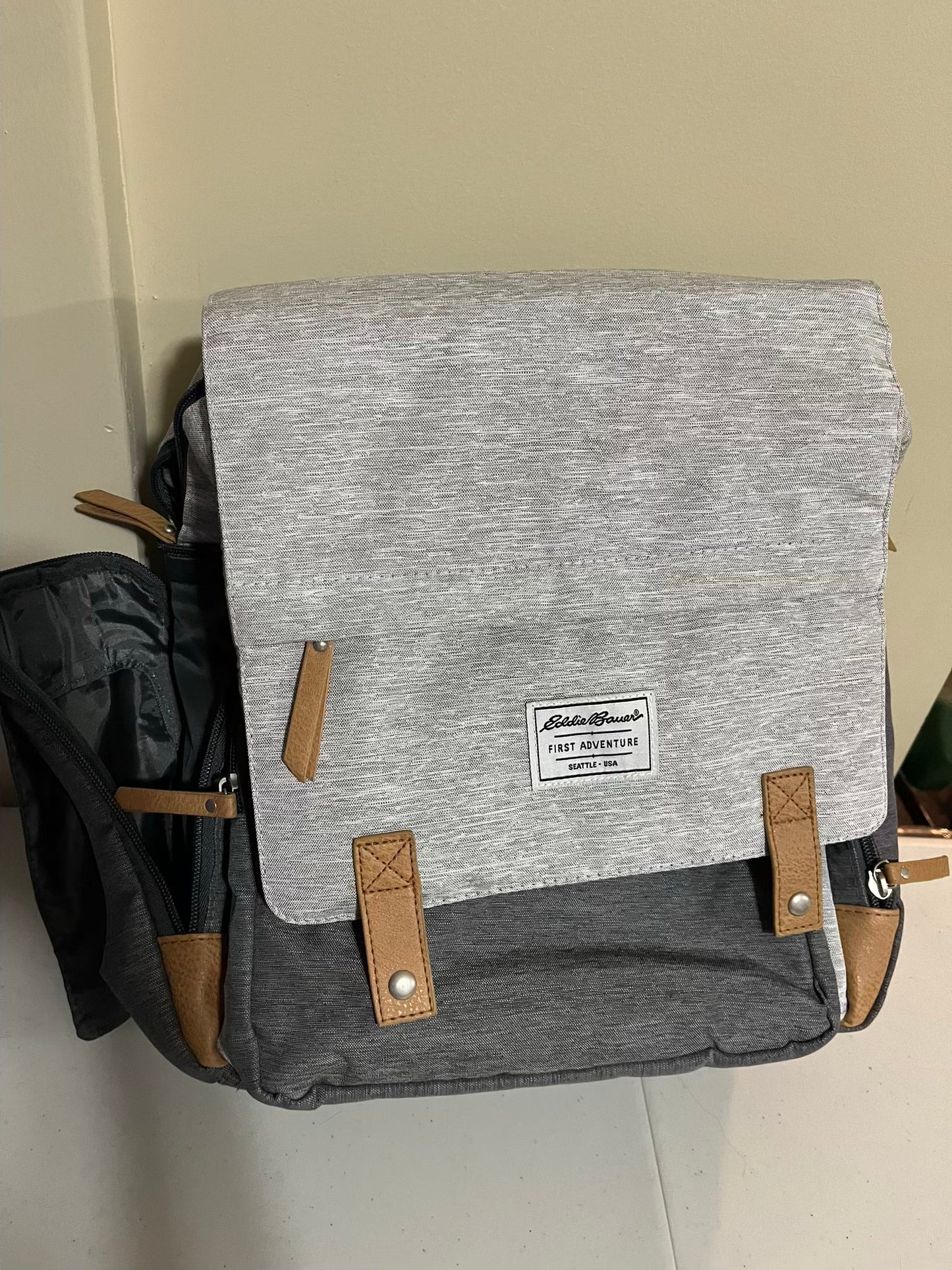 Seller #28 - Eddie Bauer Grey Diaper Bag - EUC