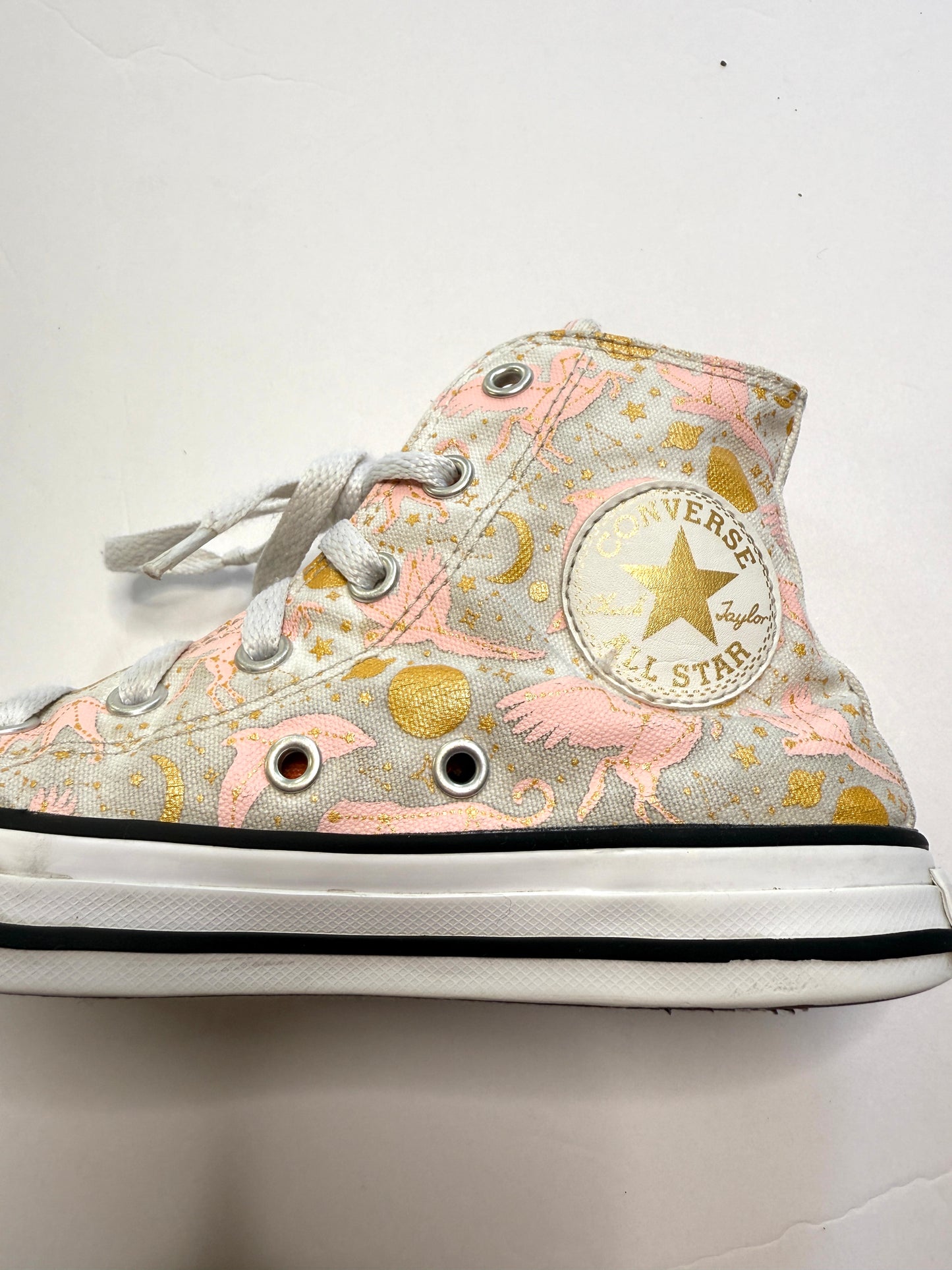 Seller 89 Girls Size 1 Metalic Zodiac Print Converse