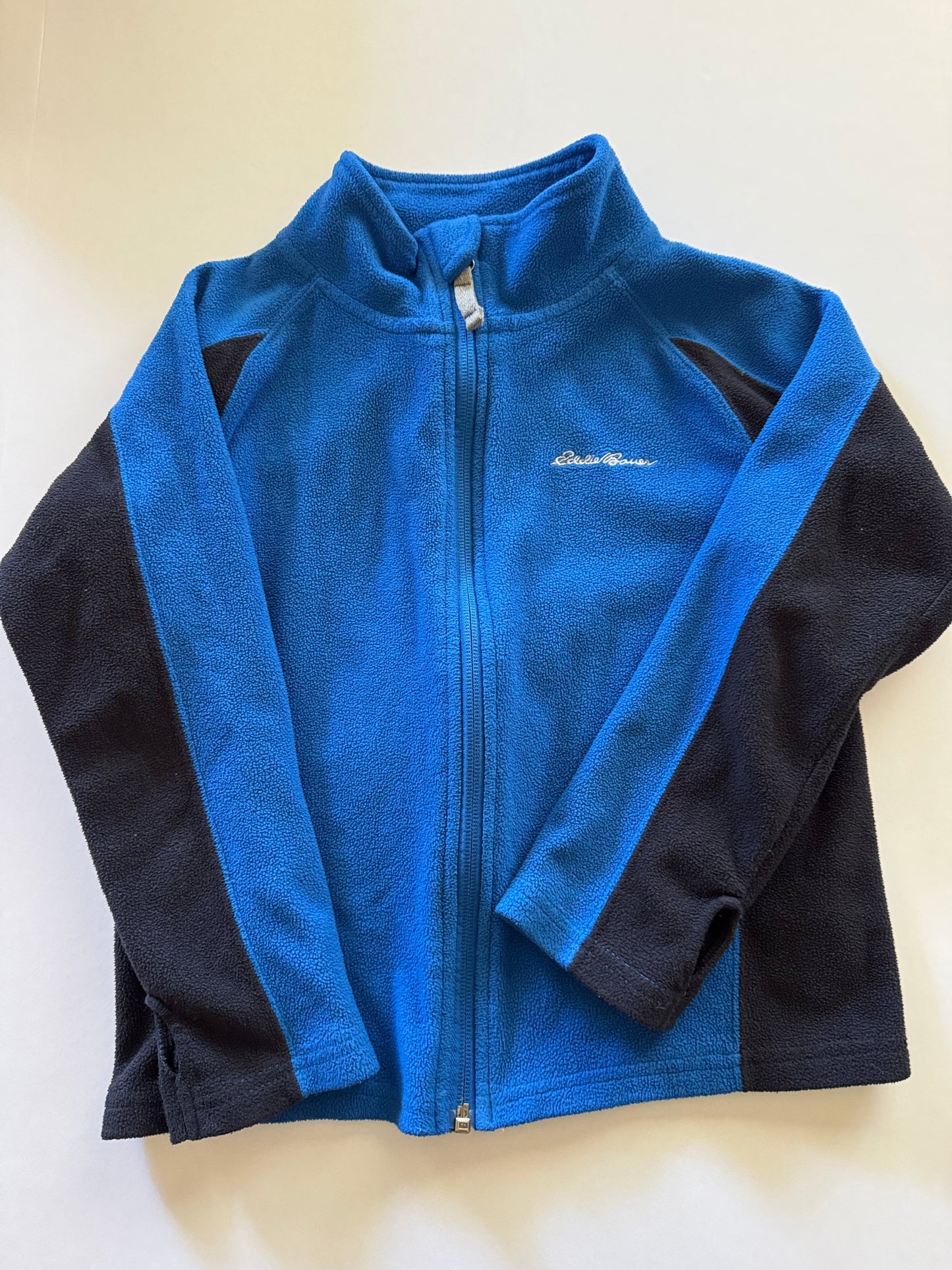 REDUCED #92 Boys 6 fleece zip up jacket blue and black Eddie Bauer