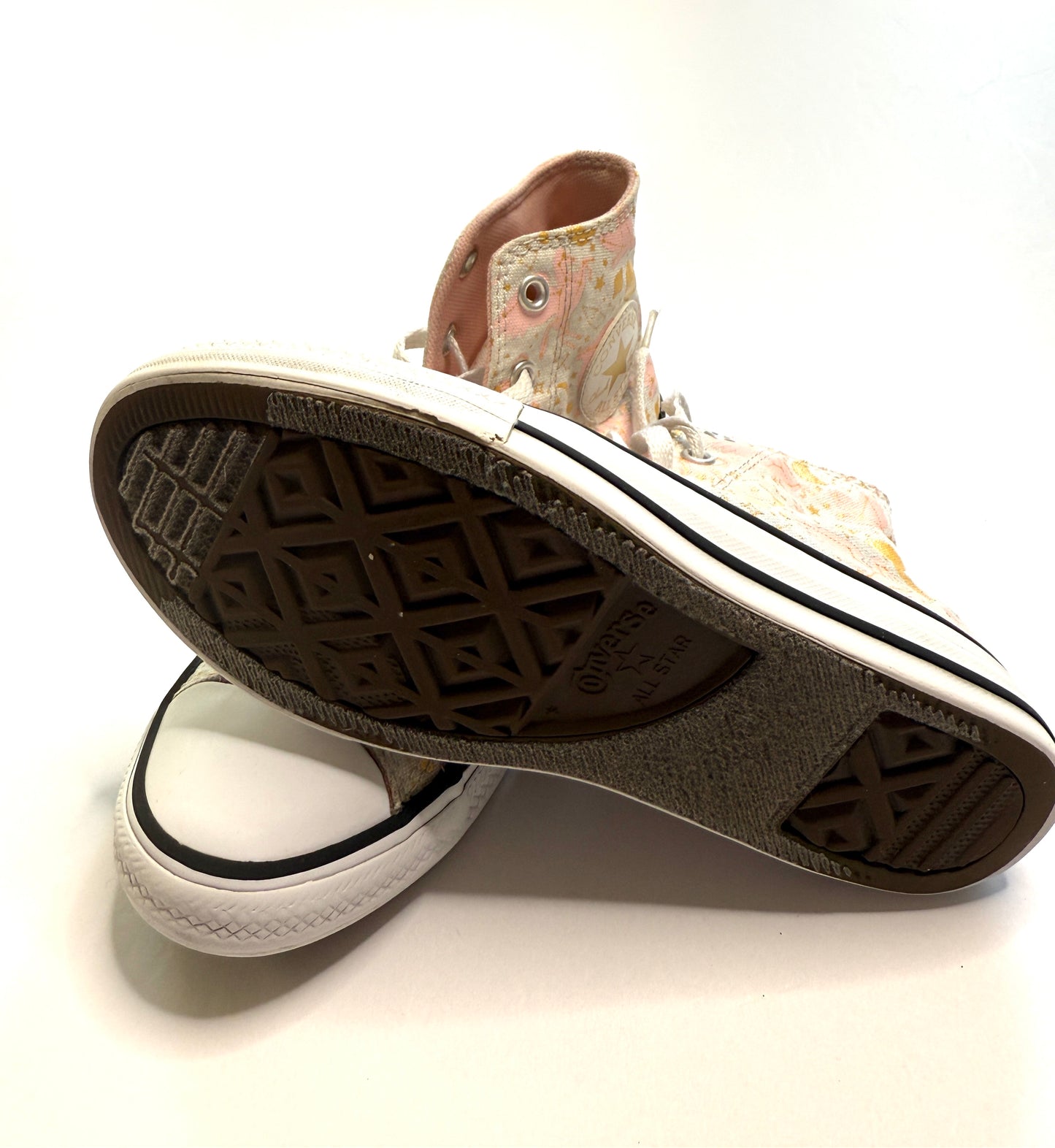 Seller 89 Girls Size 1 Metalic Zodiac Print Converse