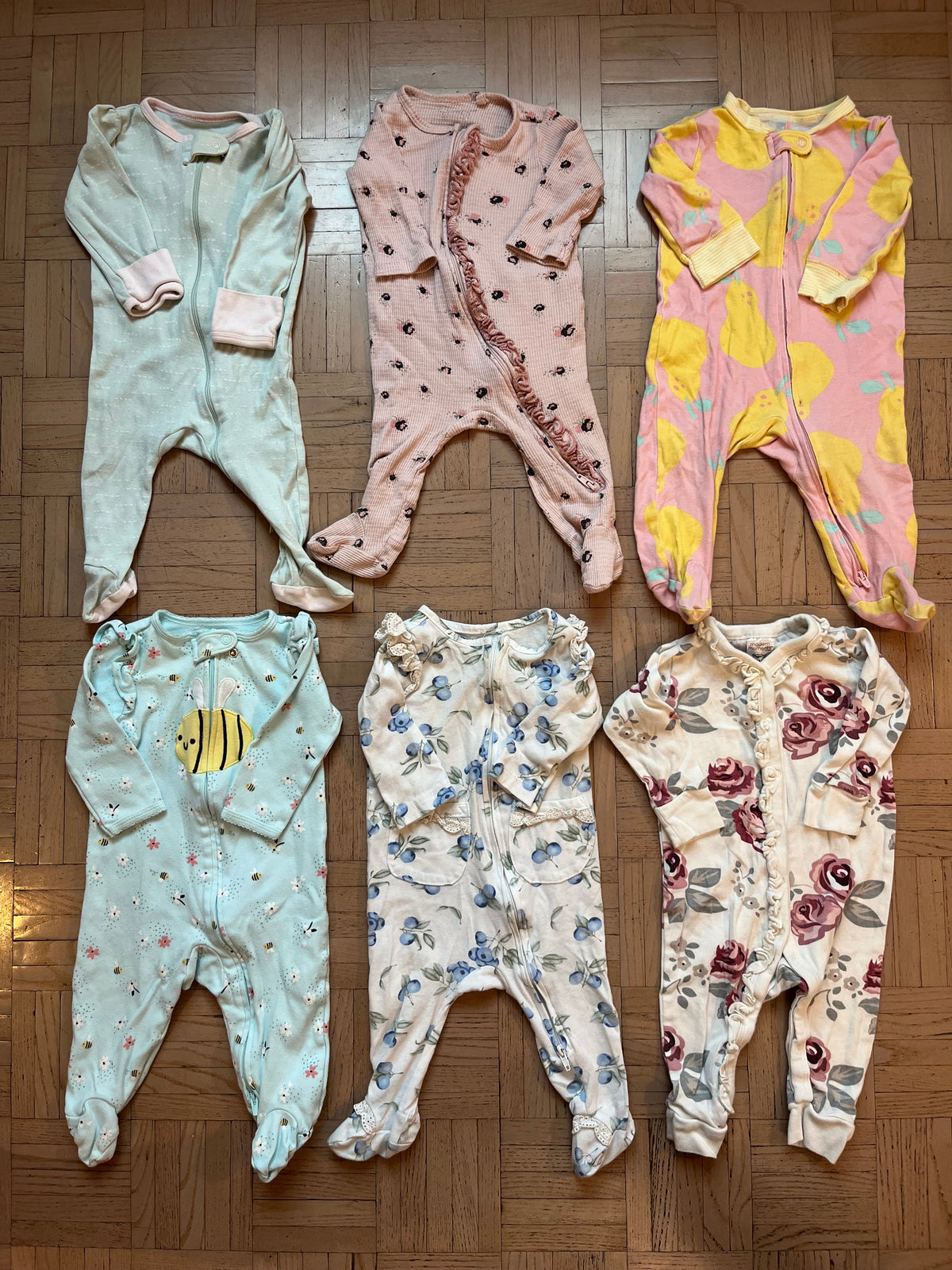 #195 Girls 3-6 month sleeper bundle, set of 6