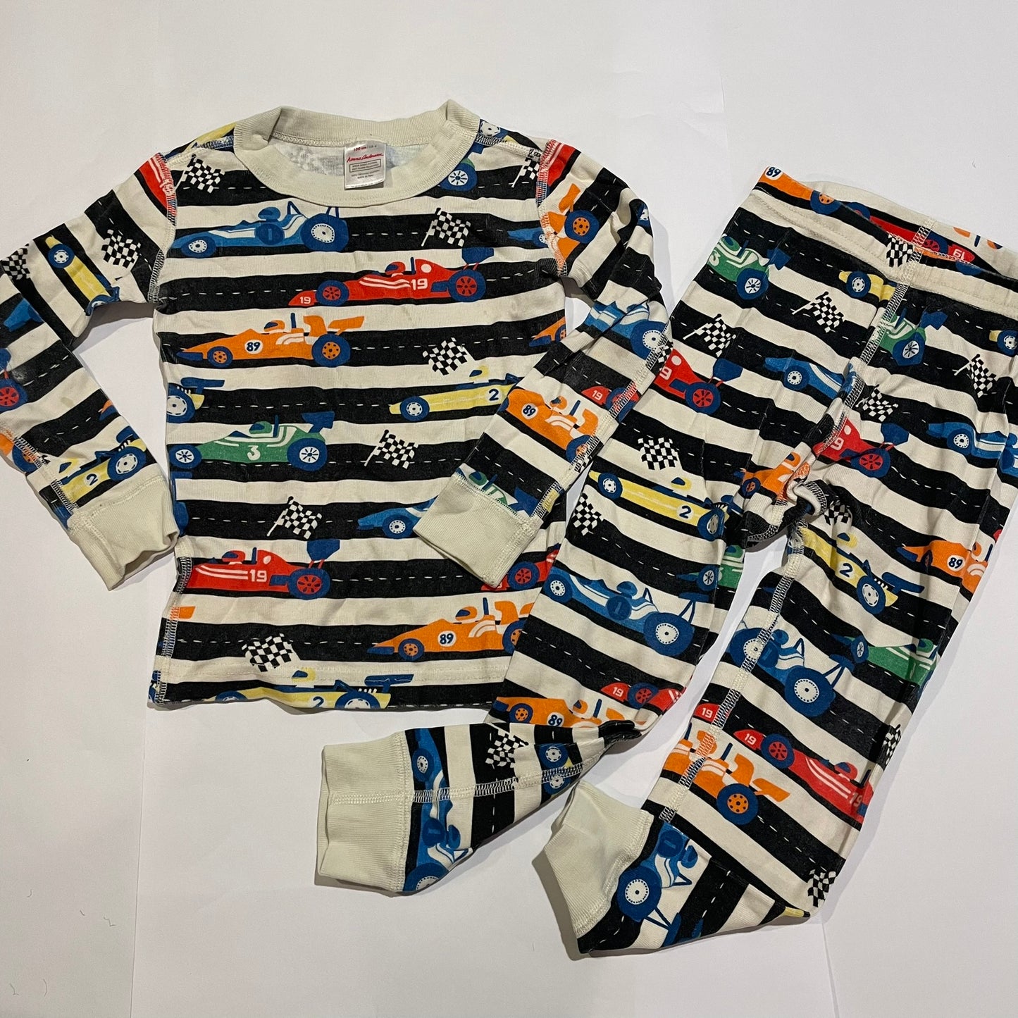 #126 Boys Hanna Andersson Car Long John Jammies 100 (4T) GUC