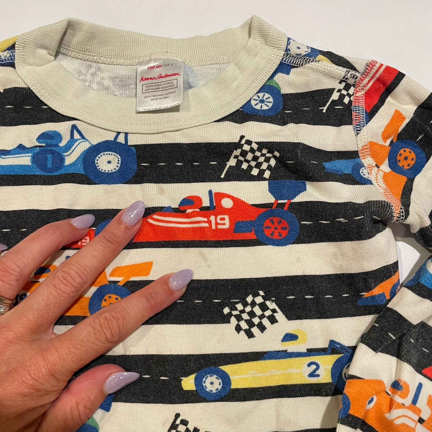 #126 Boys Hanna Andersson Car Long John Jammies 100 (4T) GUC