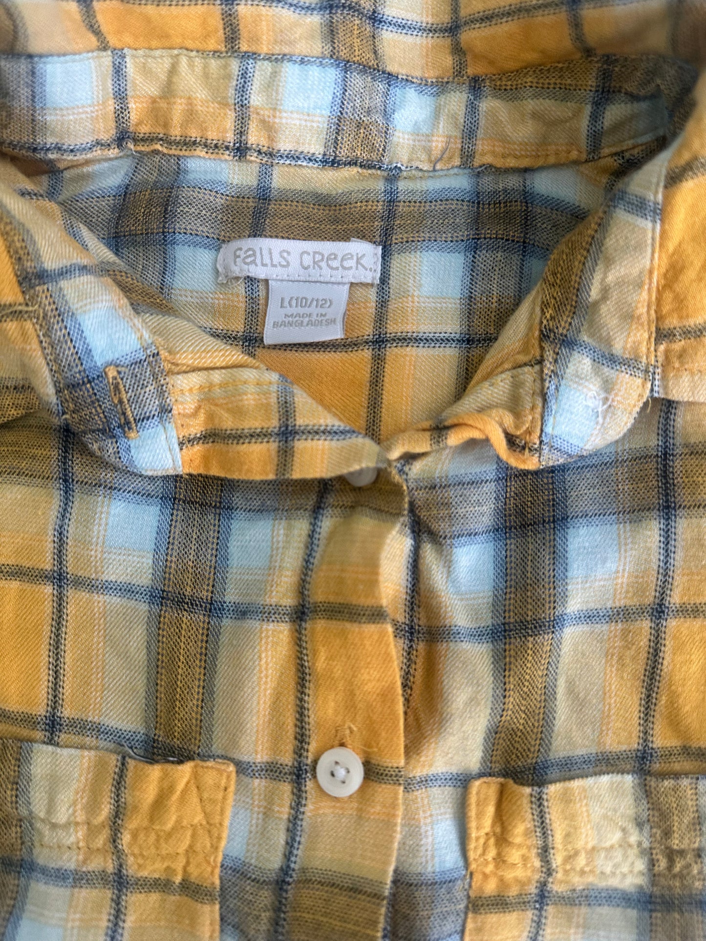 #77 EUC Girls Plaid Button-Up, 10/12