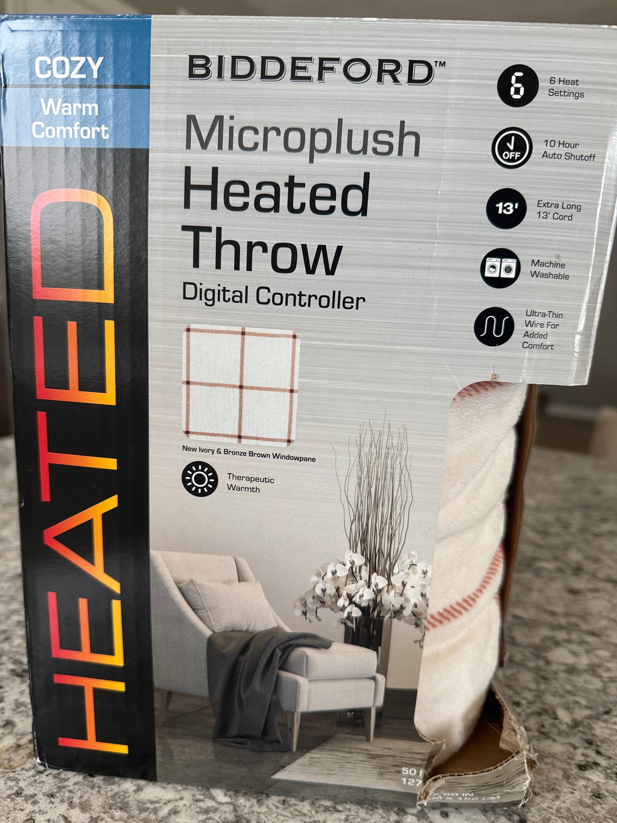 #107 Heated Blanket (new in box)