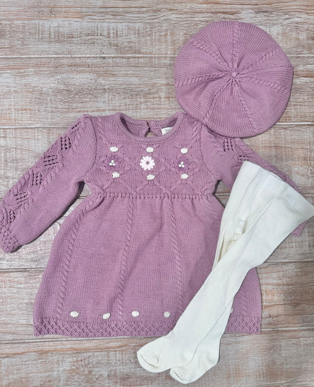#108 Rachel Zoe Sweater Dress 3-piece Set 3-6M