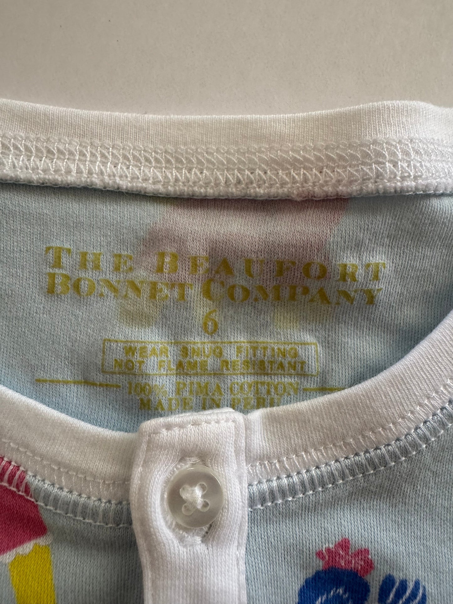 REDUCED # 92 NEW boy The Beaufort bonnet company 6 t blue birthday animal 2 piece long pajama set