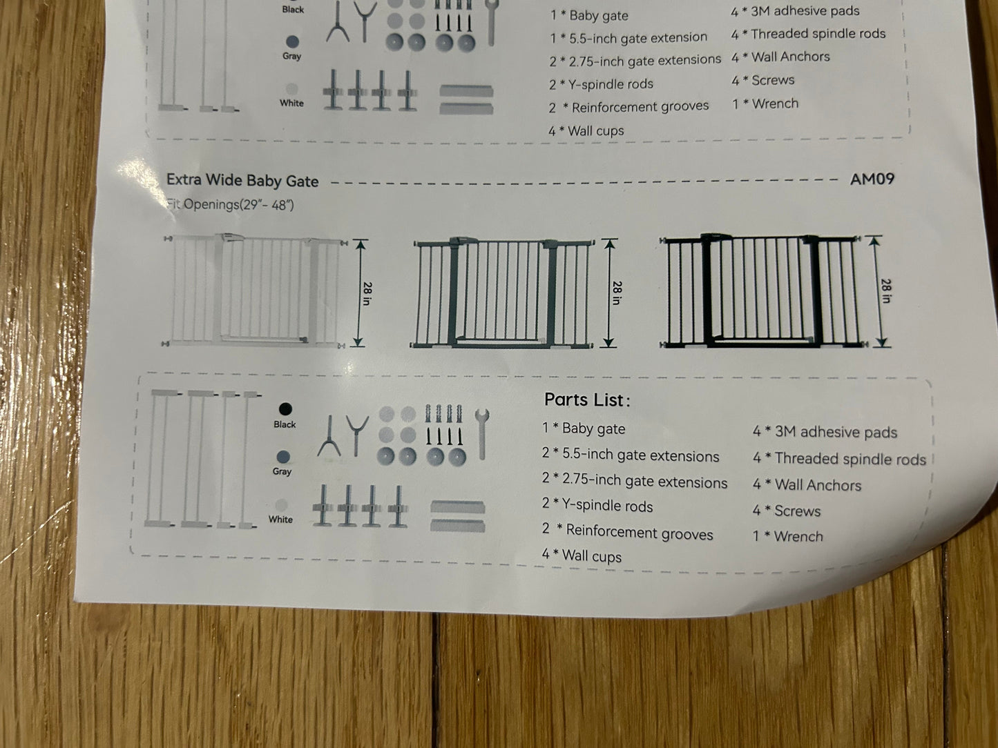 Seller 128- Babelio Extra Wide Black Baby Gate New in Box (1 of 2)