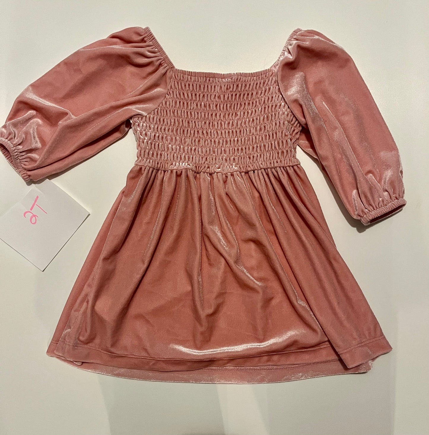 #32 Girls 2T Old Navy pink velour smocked dress *reduced*