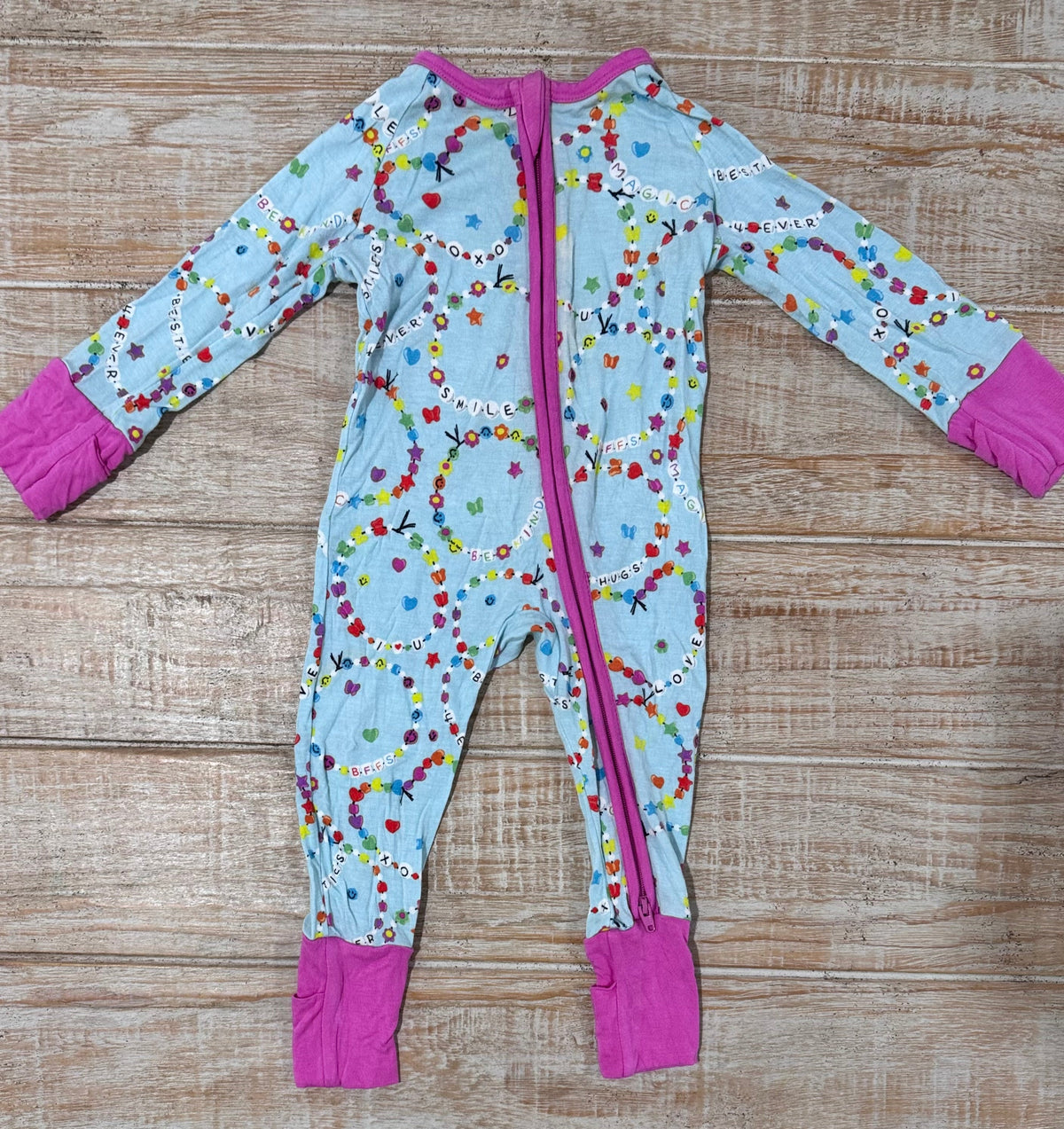 #108 Little Sleepies Convertible Bamboo "Friends Forever" Zippy 0-3M GUC