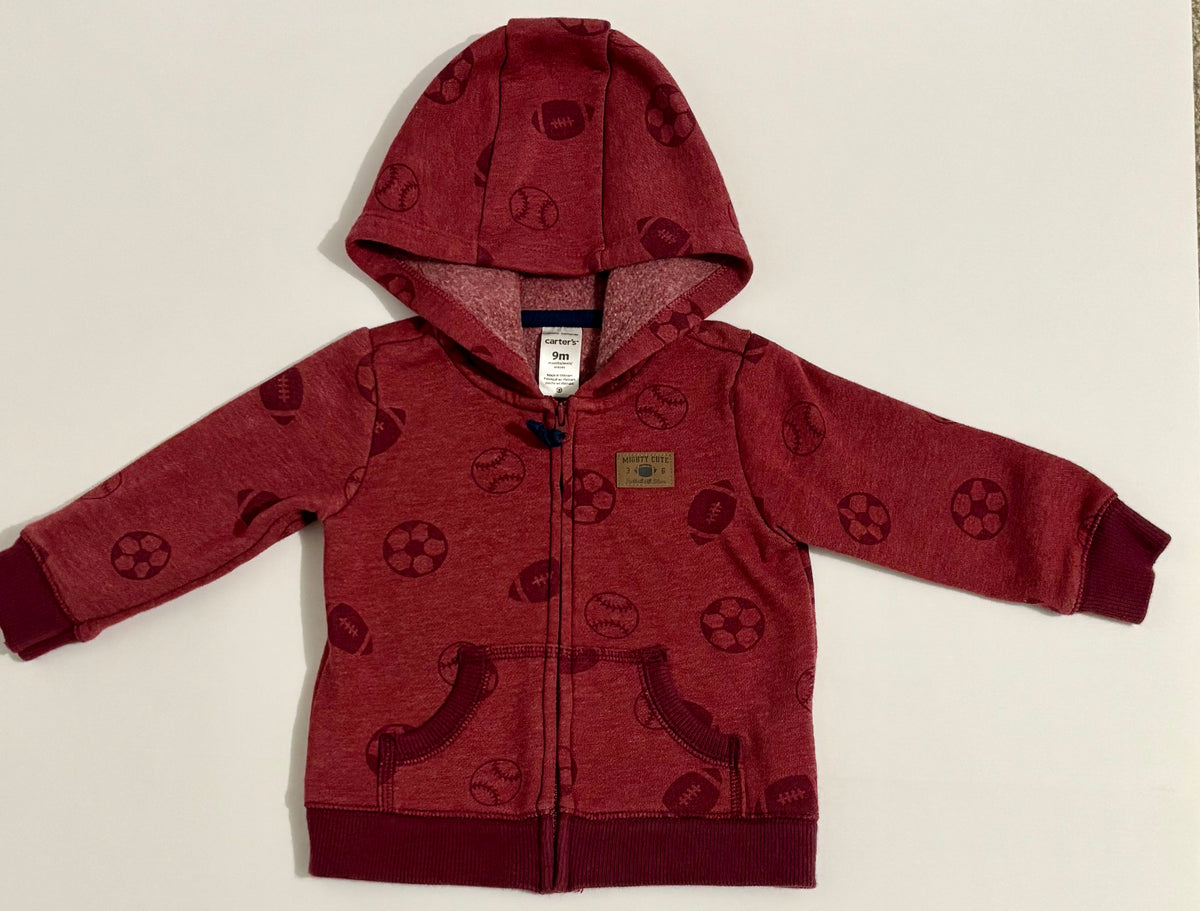 #132 - Carter's: Baby Boy's Full-Zip Sports Hoodie - Size 9M