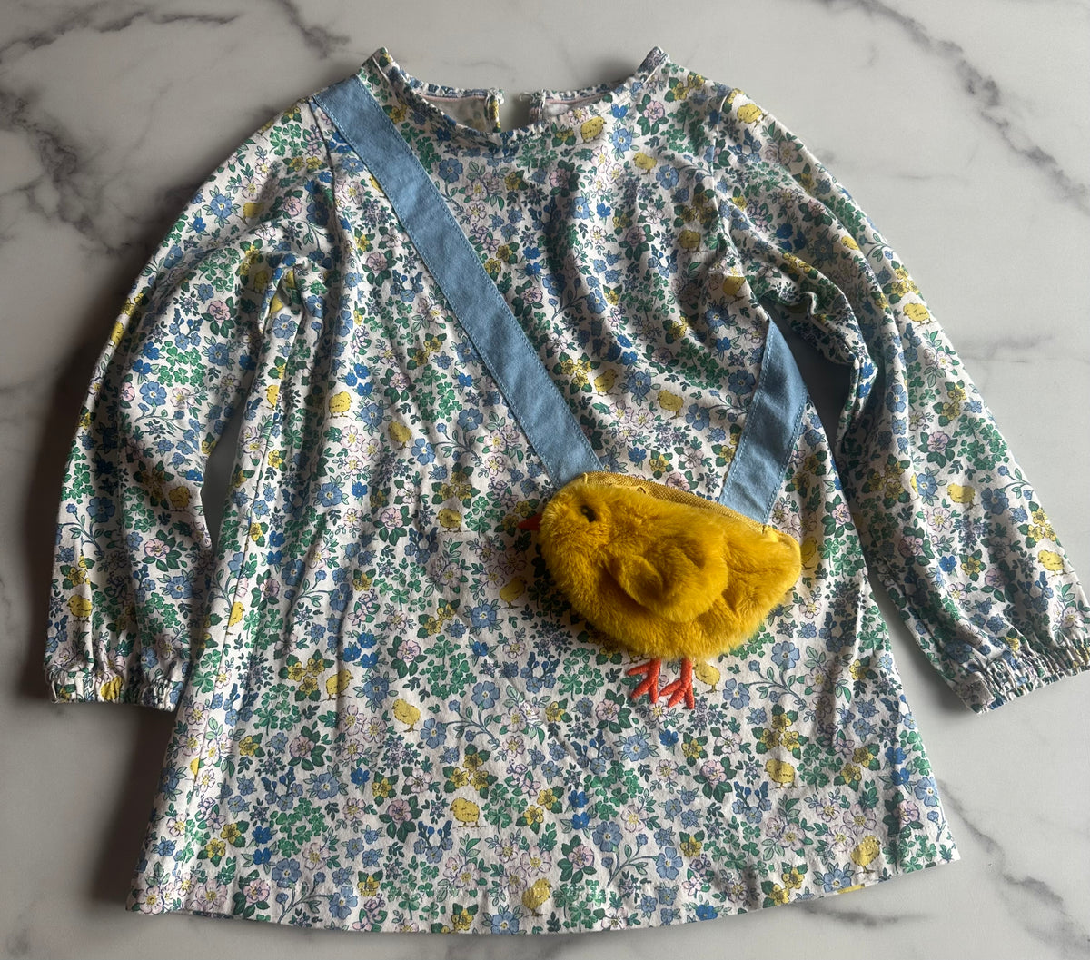 Seller #58 Girls Mini Boden floral dress with chick purse 4/5