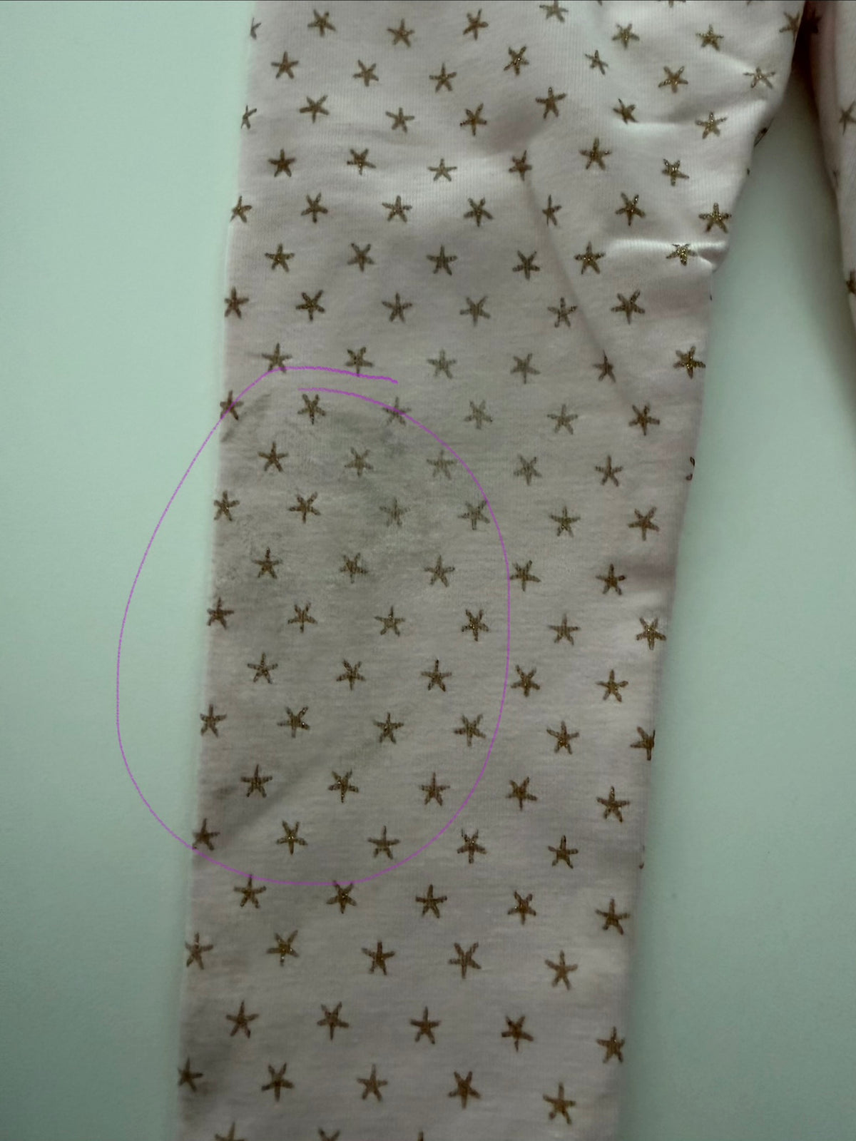 #117, Girls 18M, Tea pink striped & pink star leggings, GUC
