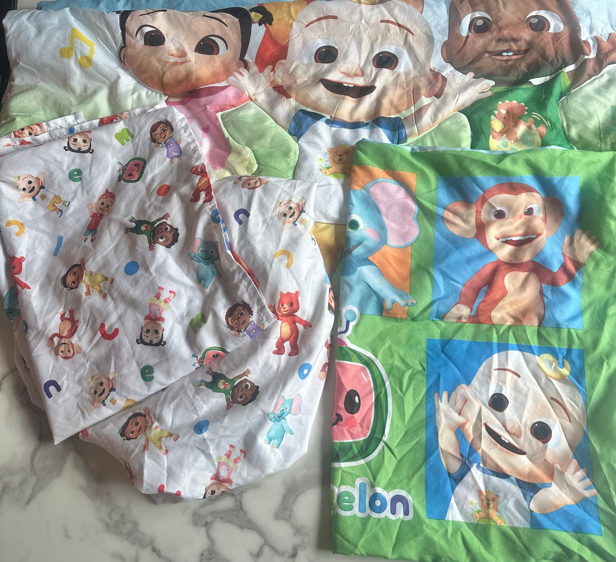 Seller #58 Toddler Cocomelon 4 piece bedding set
