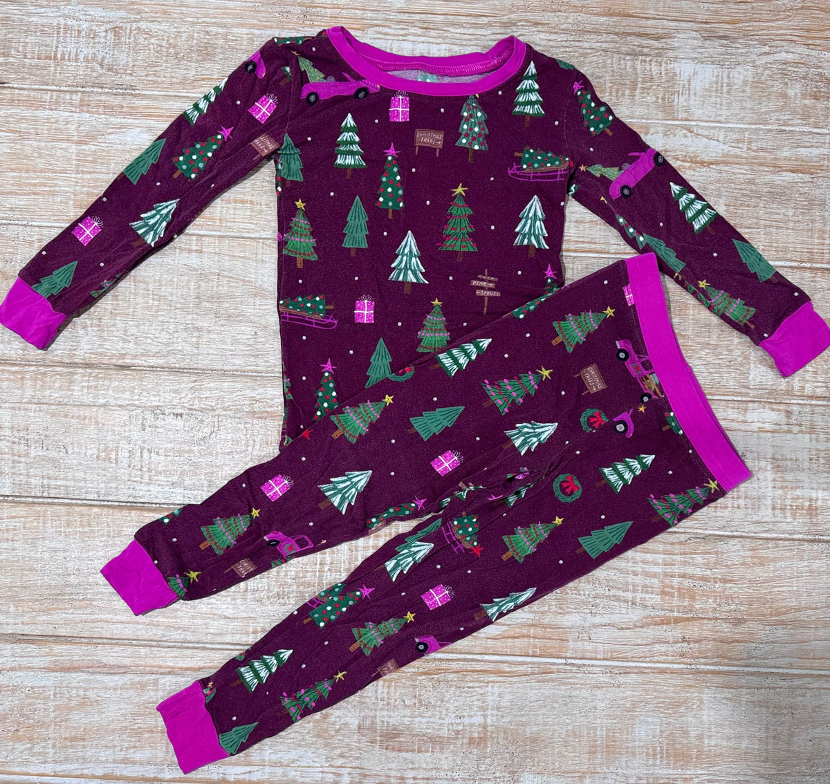 #108 Little Sleepies Holiday 2-piece Bamboo Set 3T GUC