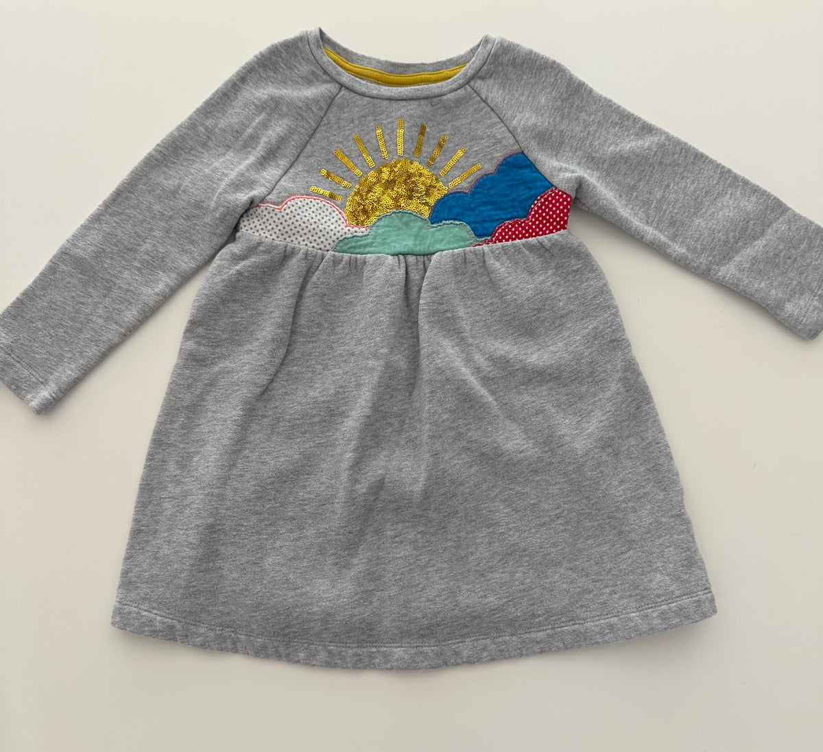 #117, Girls 4T, Boden sunshine & clouds sweater dress, VGUC