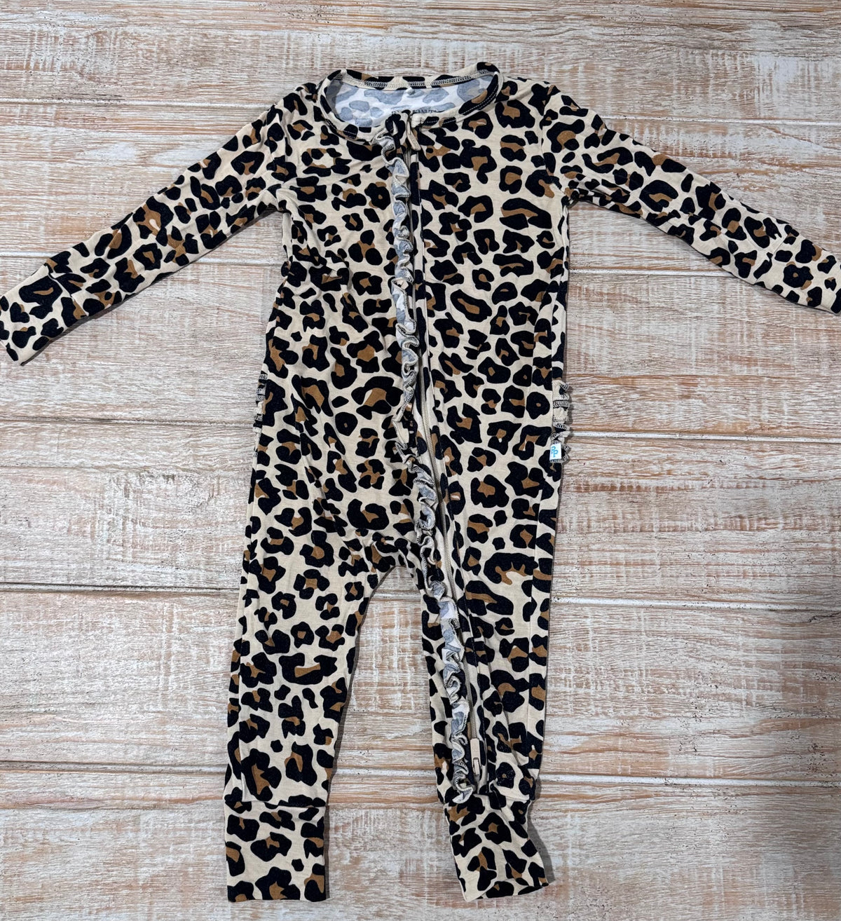 #108 Posh Peanut Ruffle Bamboo Zippy 9-12M