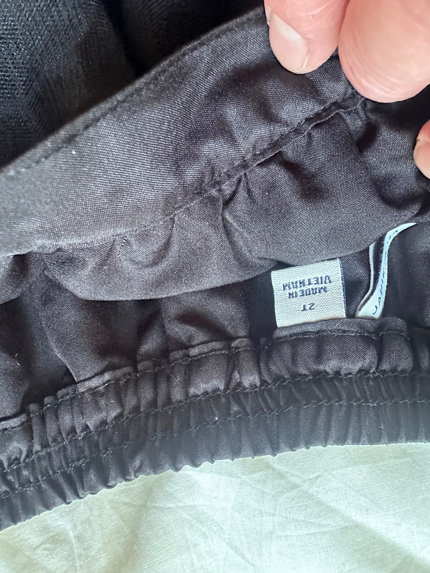 #104 girl 2T Janie and Jack outfit: cream blouse with velour trim and black ruffle skirt