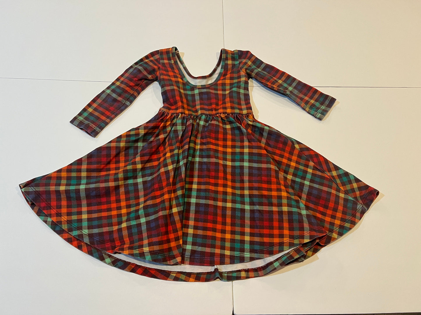 #180 Girls 4 Alice and Ames Plaid Twirl Dress 2 available