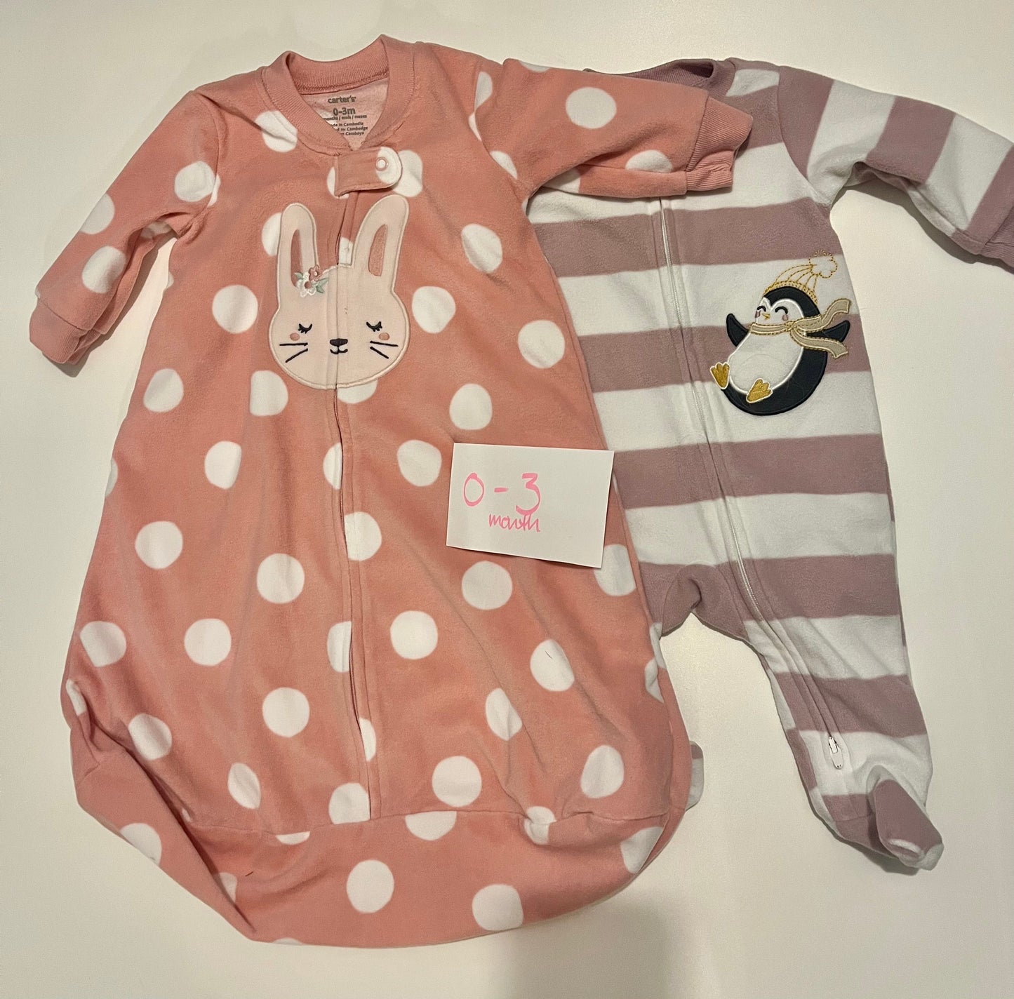 #32 Girls 0-3 month fleece sleeper *reduced*