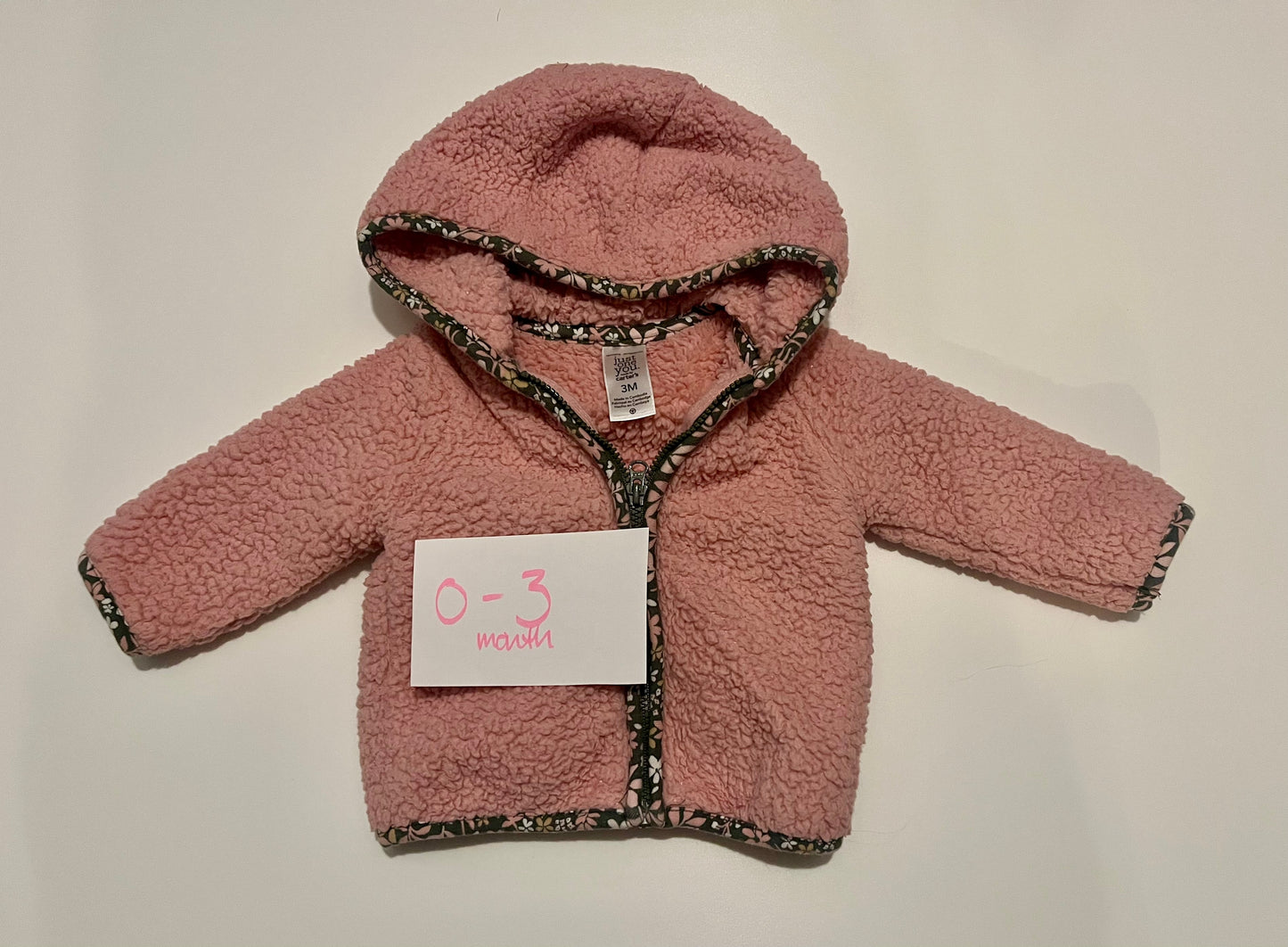 #32 girls 0-3 month pink fleece jacket and vest *reduced*