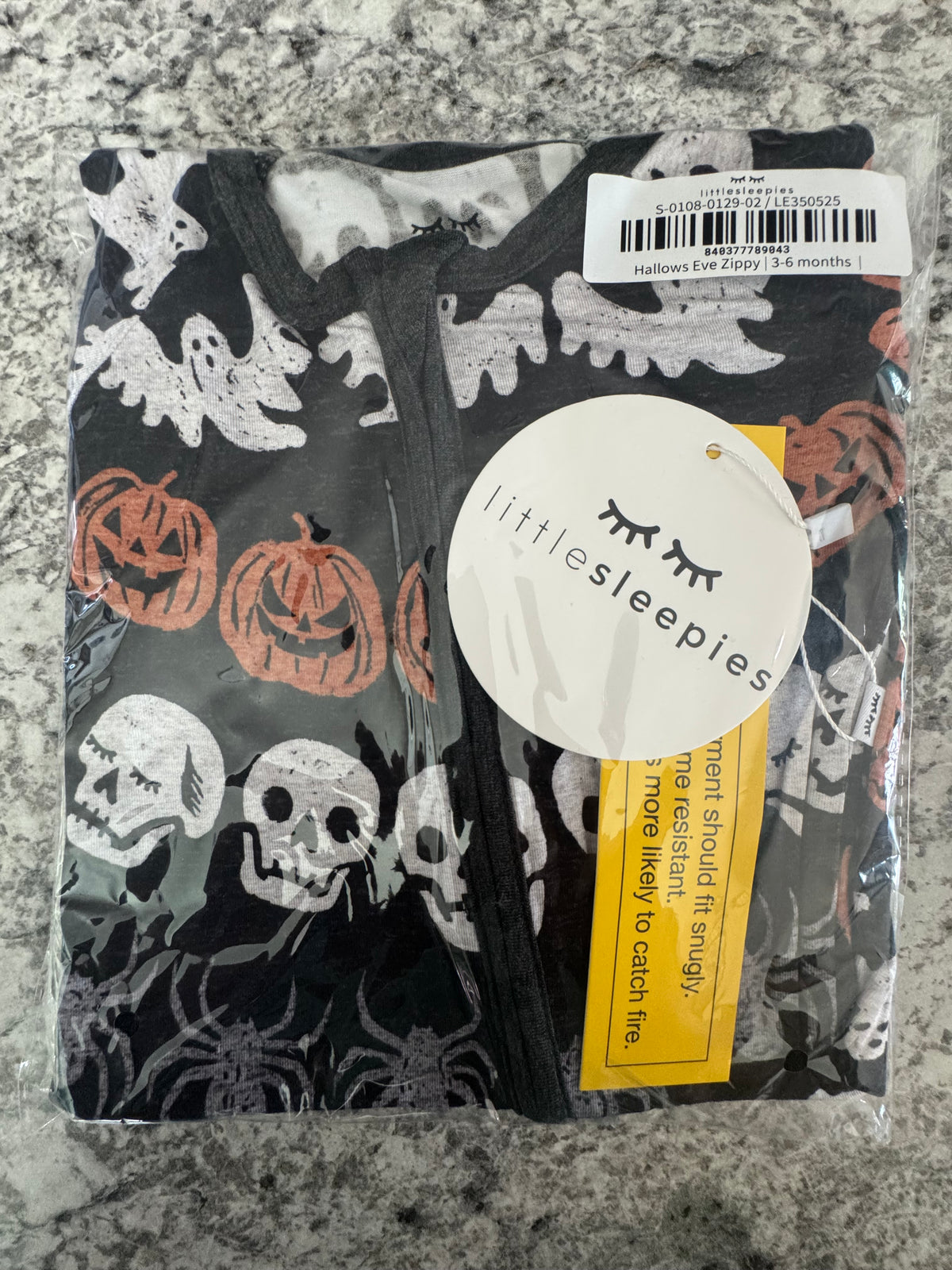 #107 Little Sleepies 3-6M Halloween Zippy NWT