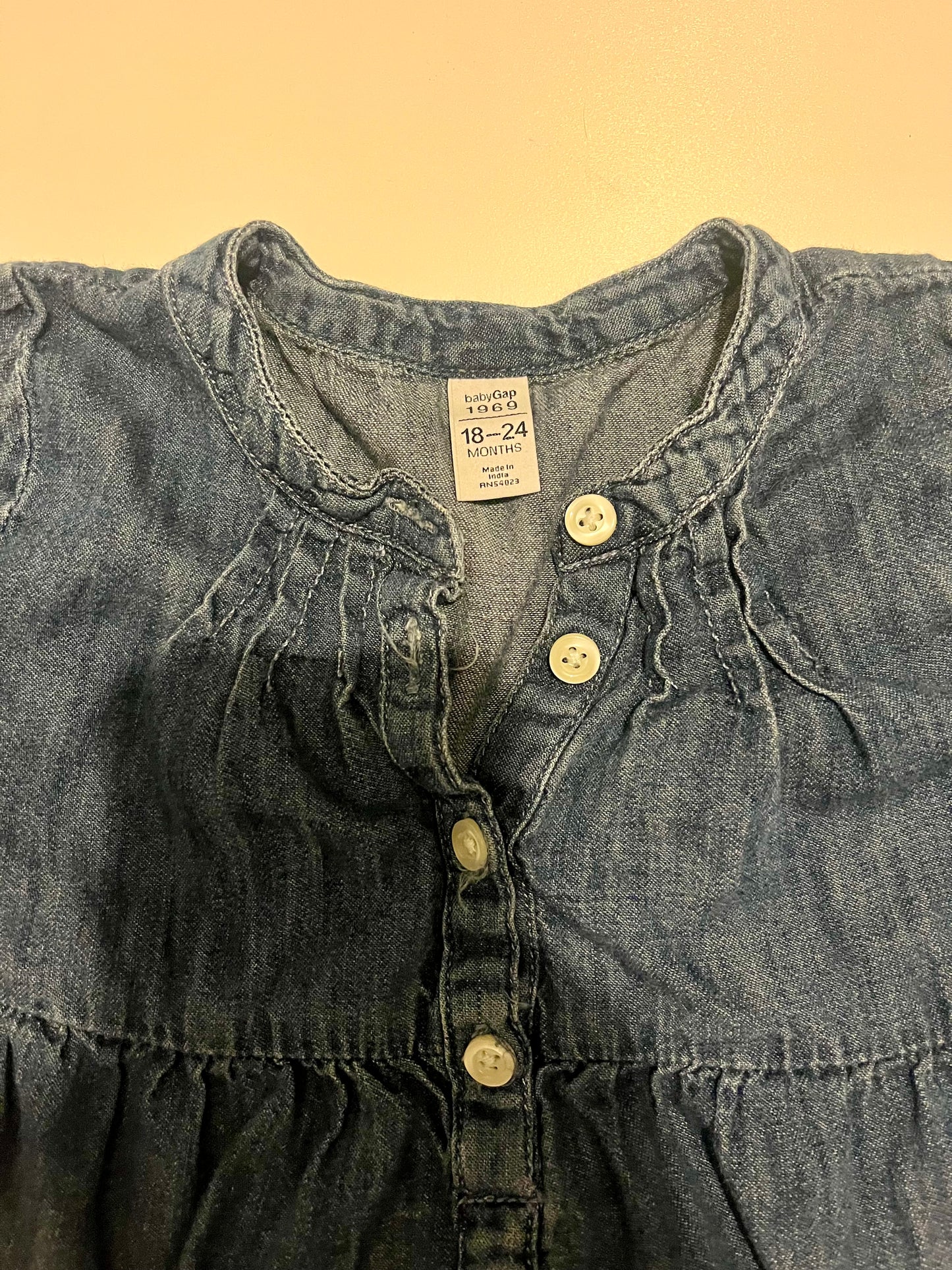 #32 Girls 18 month denim shirt and floral pant