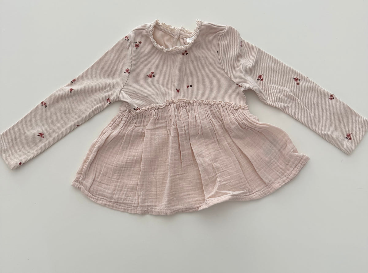 #117, Girls 3T, Next tan flower print tunic, VGUC