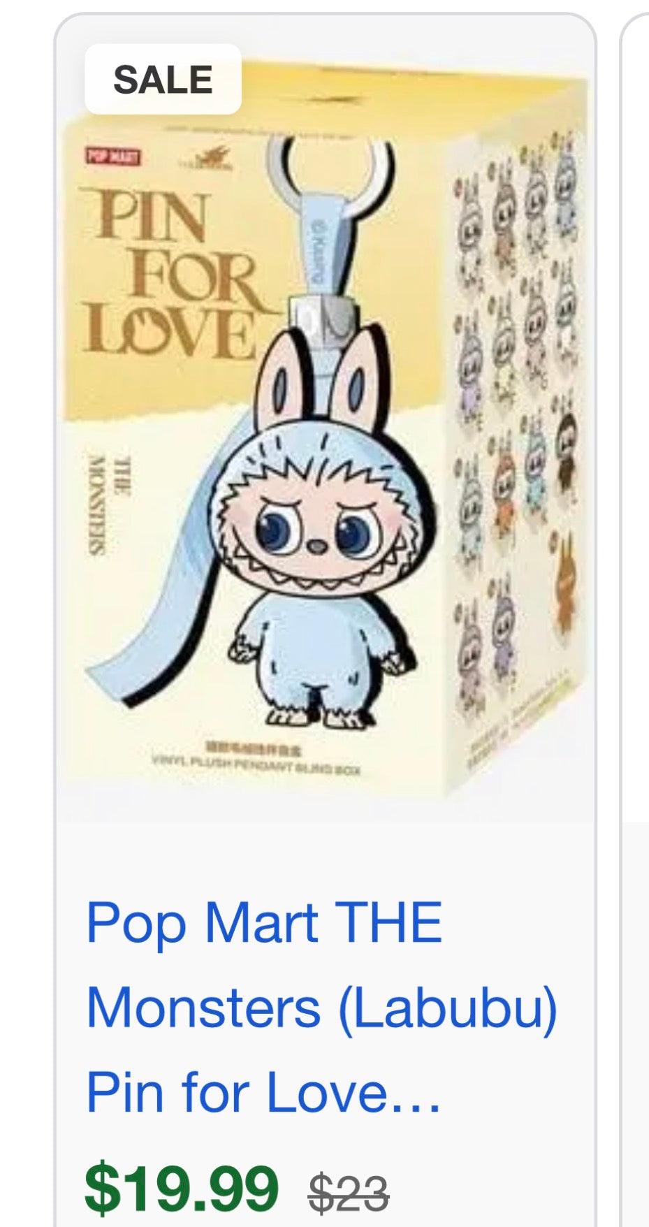 Seller #58 Popmart Pin for Love “R” Labubu keychain
