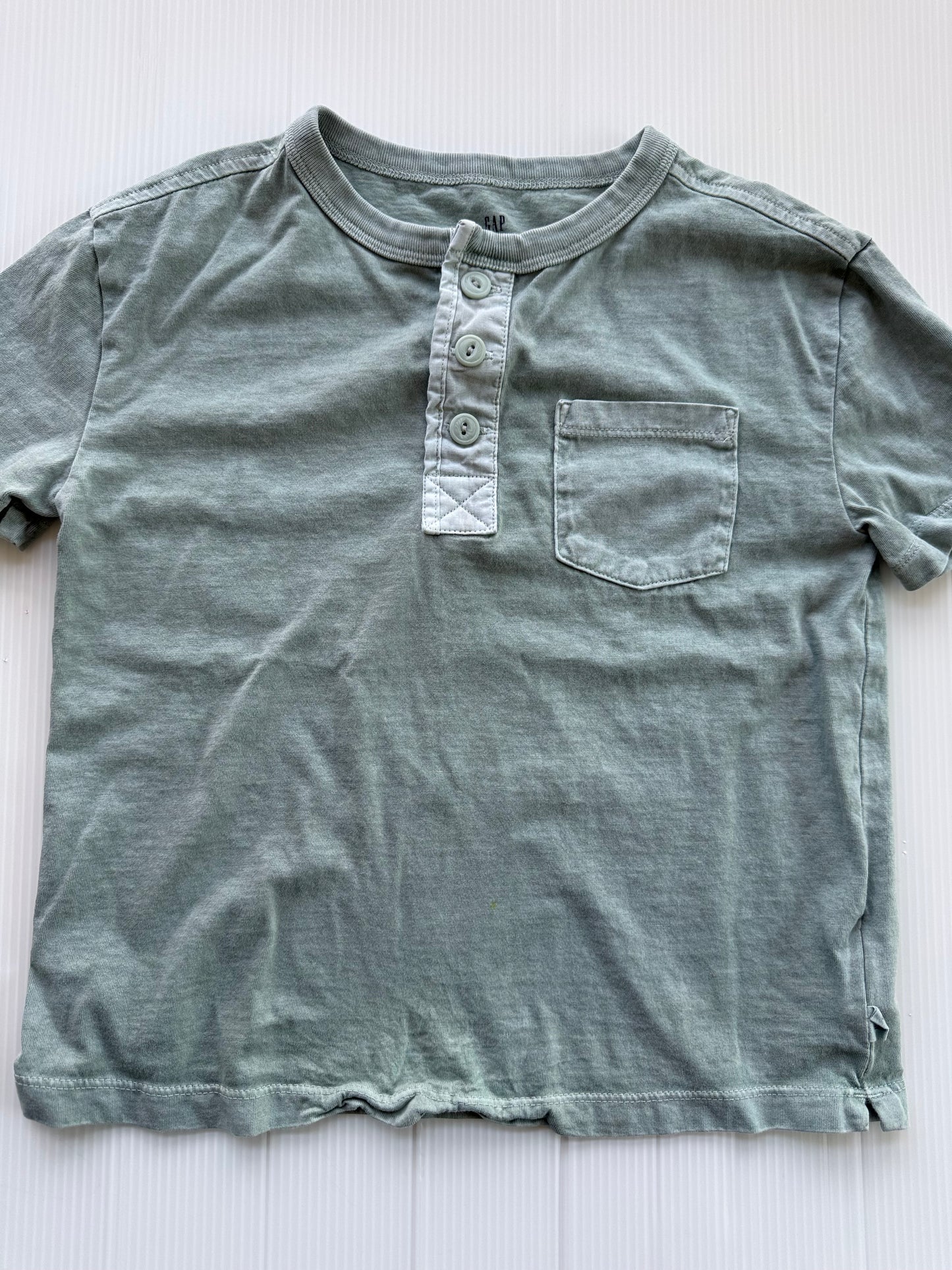 #167 Gap Boys Seafoam Henley Tee - XS