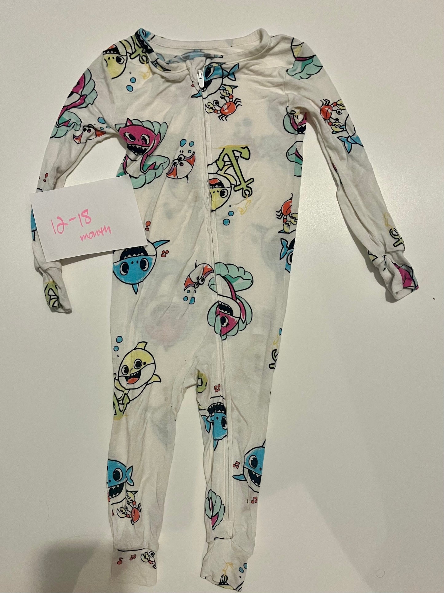 #32 12-18 month Baby Shark bamboo sleeper *reduced*