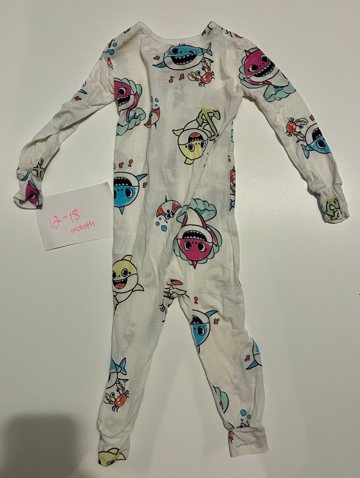 #32 12-18 month Baby Shark bamboo sleeper *reduced*