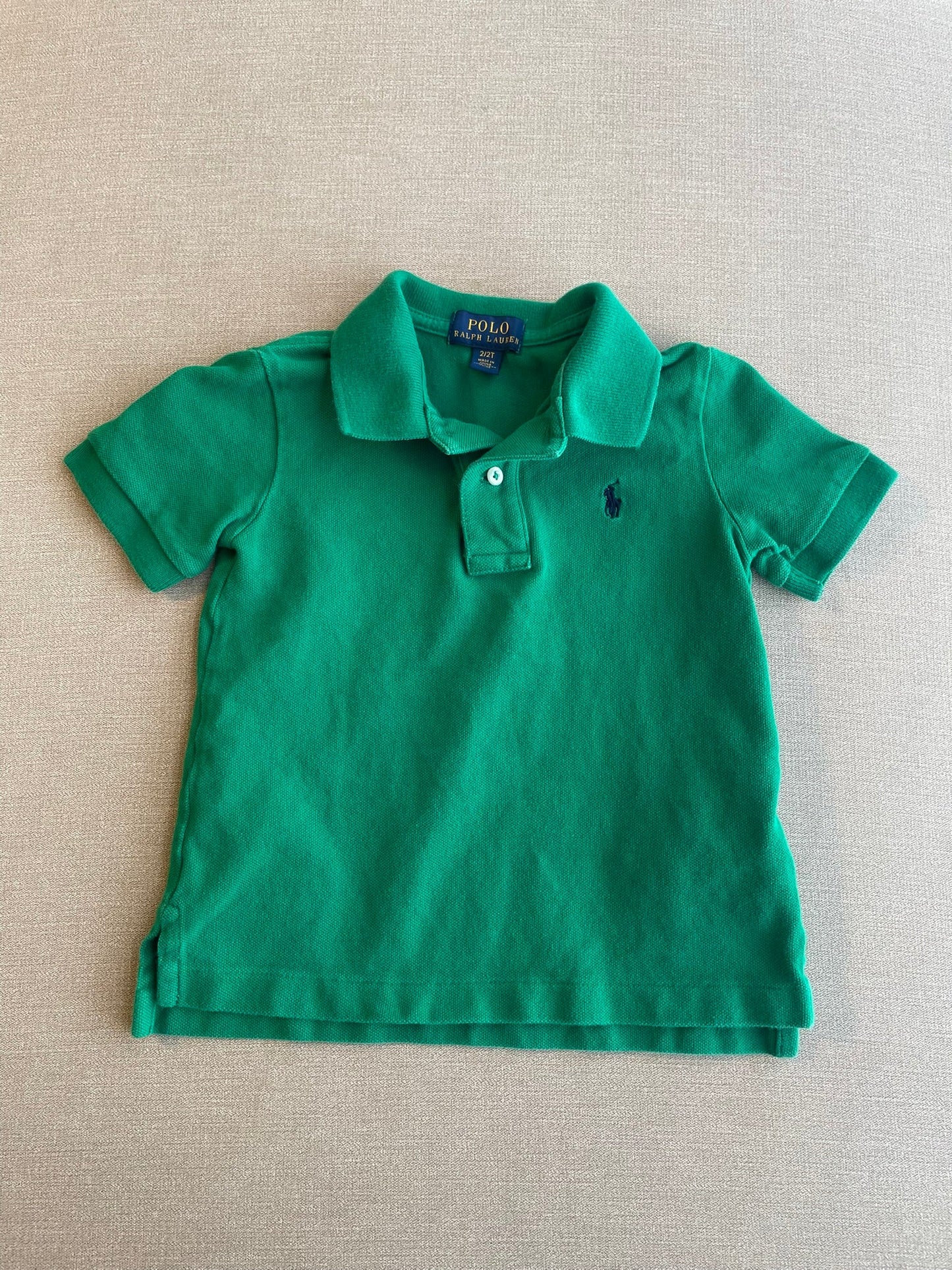 *REDUCED* Seller #12 | Boys | Ralph Lauren Green Polo with Navy Blue Logo | Size 2t
