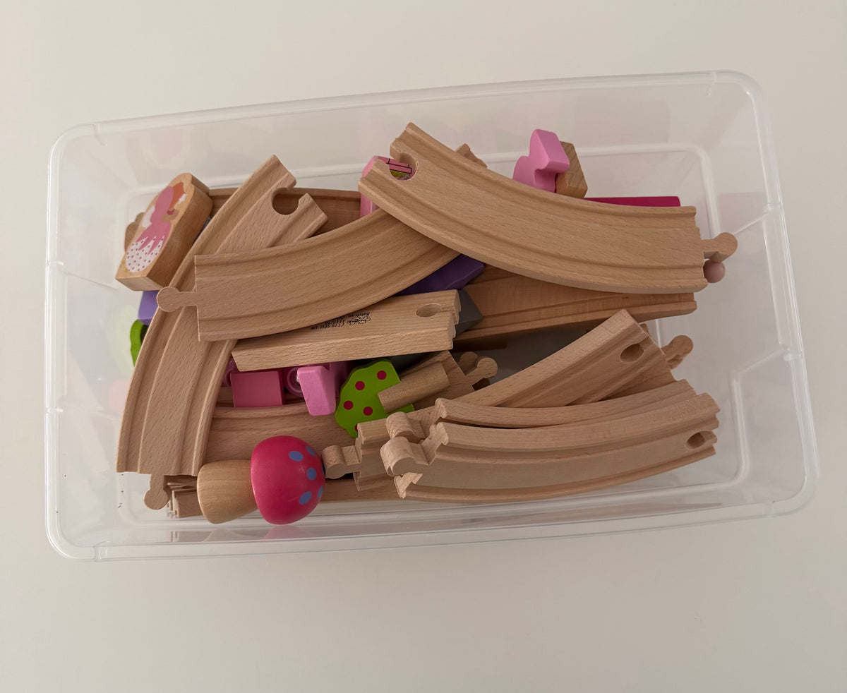 #117, Fairy Wooden Train Set, EUC