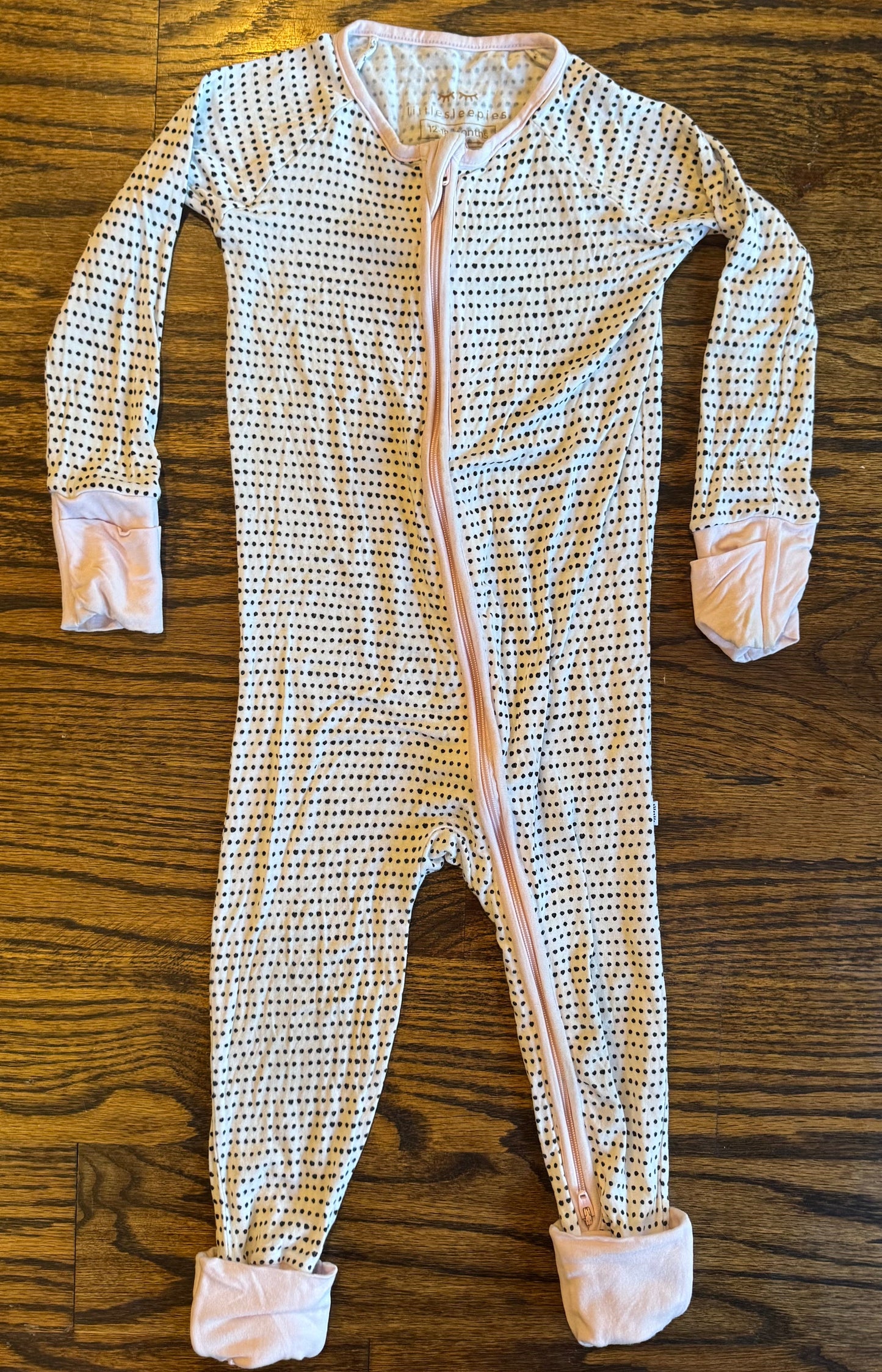 Seller #172 Little Sleepies Pink Dots Girls Pajamas Size 12-18 m