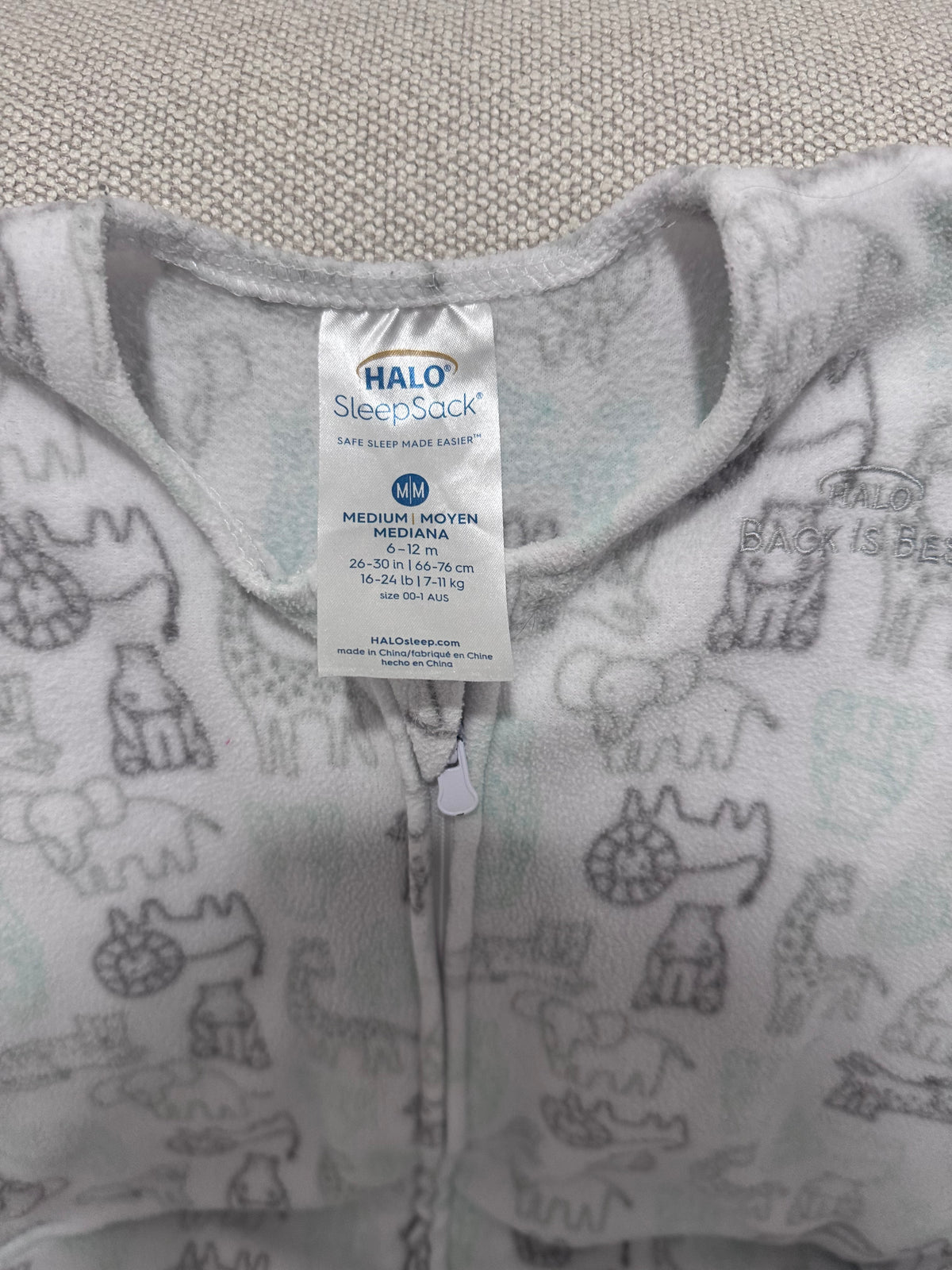 #108 Halo Microfleece Sleepsack 6-12M
