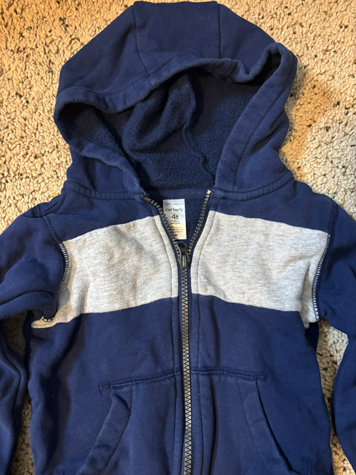 #90: Carter’s Zip-Up Hoodie – Size 4T