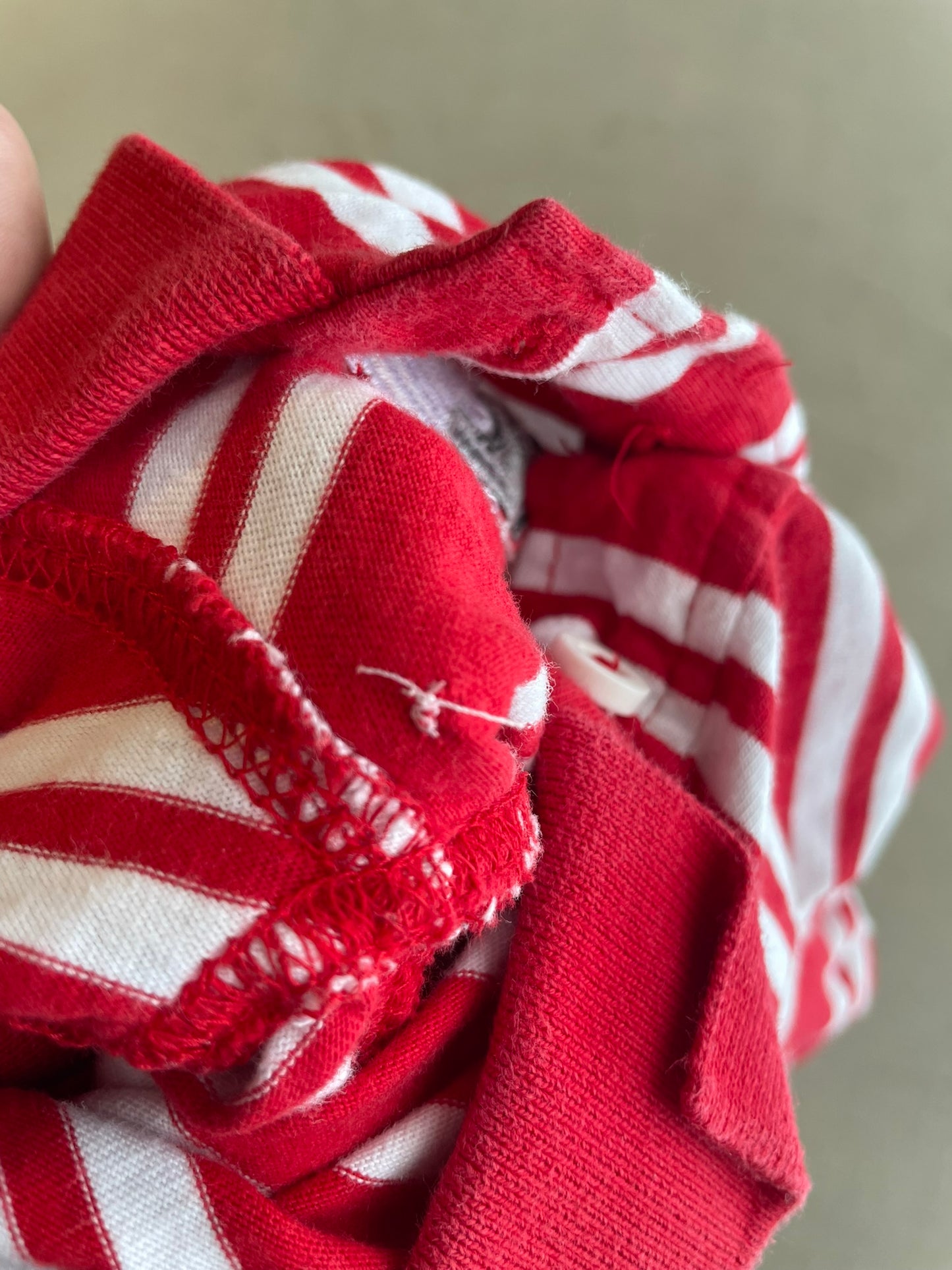 Seller #12 | Boys | Ohio State Red and White Striped Polo | Size 2T (READ DESCRIPTION FOR MENDED SMALL HOLE)