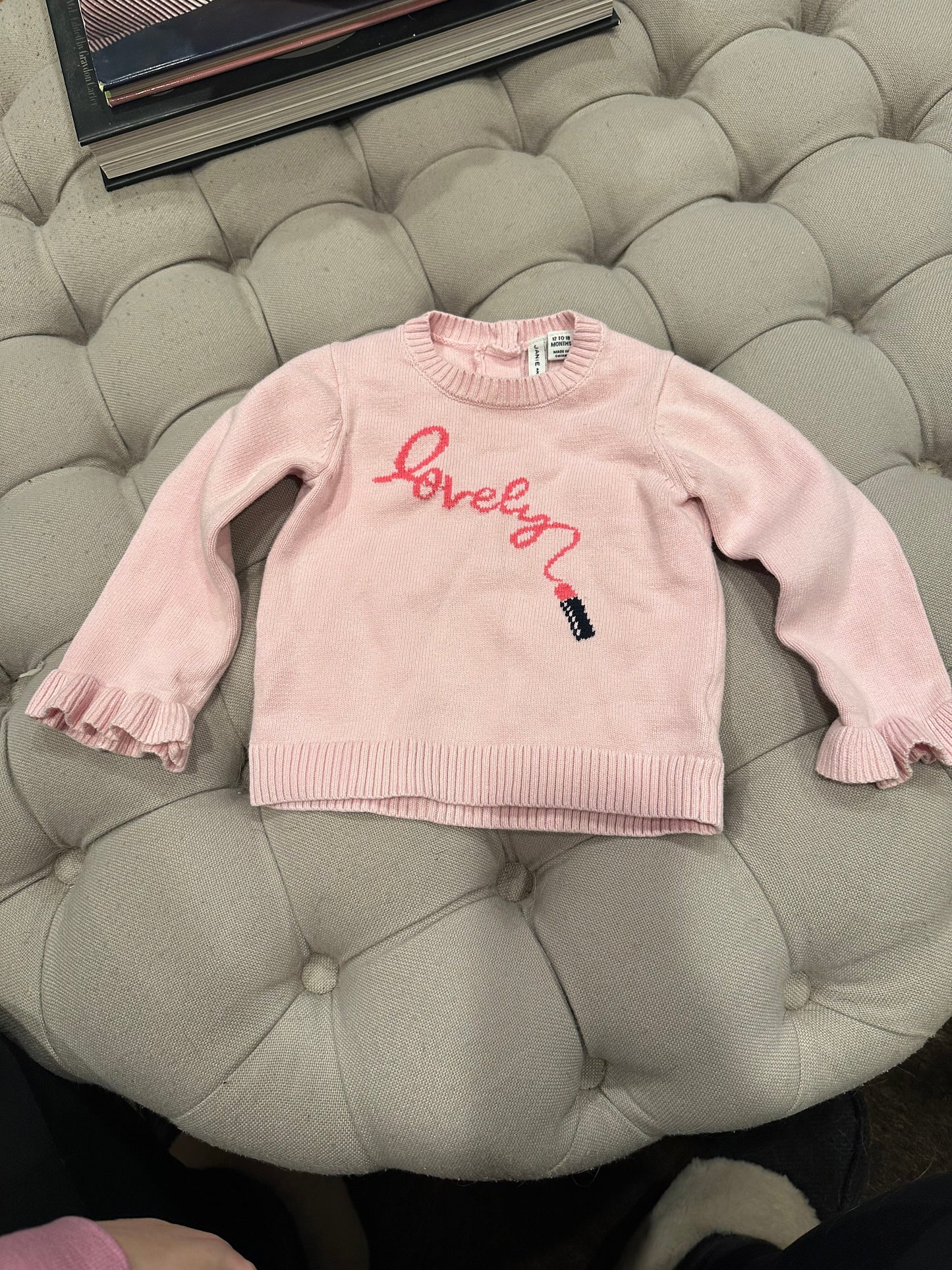 #85 Janie and Jack Lovely Pink Sweater, Infant girls 12-18m